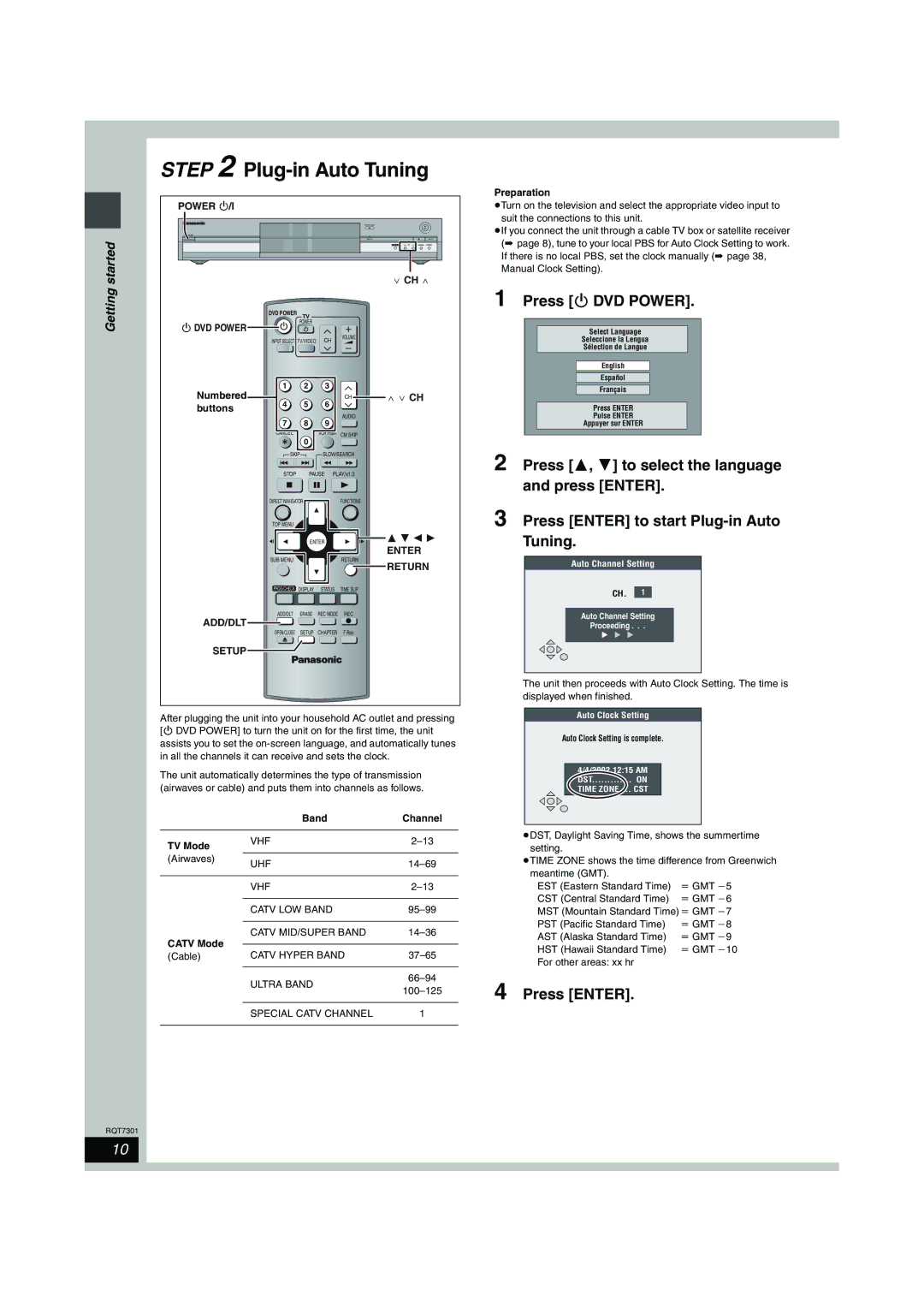 Panasonic DMR-E55 warranty Press DVD Power, Press Enter 