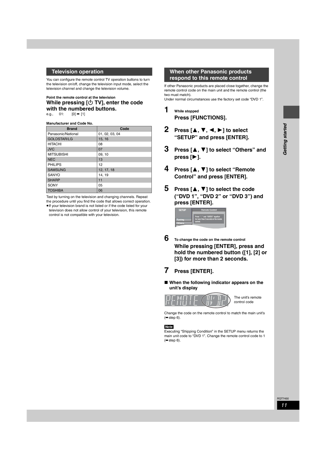 Panasonic DMR-E65 manual Television operation, When the following indicator appears on the unit’s display 