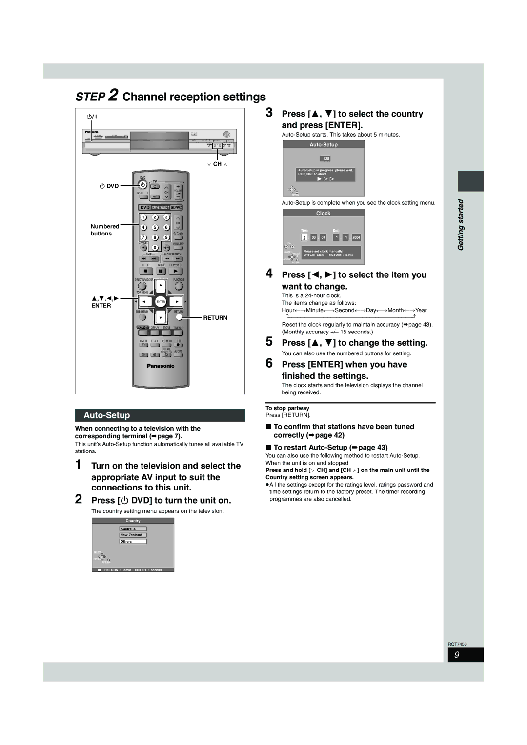 Panasonic DMR-E65 manual Auto-Setup 