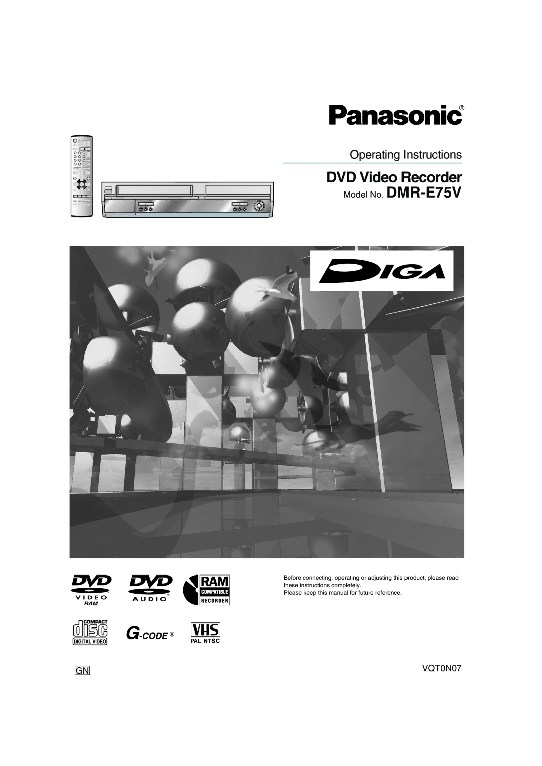 Panasonic DMR-E75V operating instructions DVD Video Recorder 