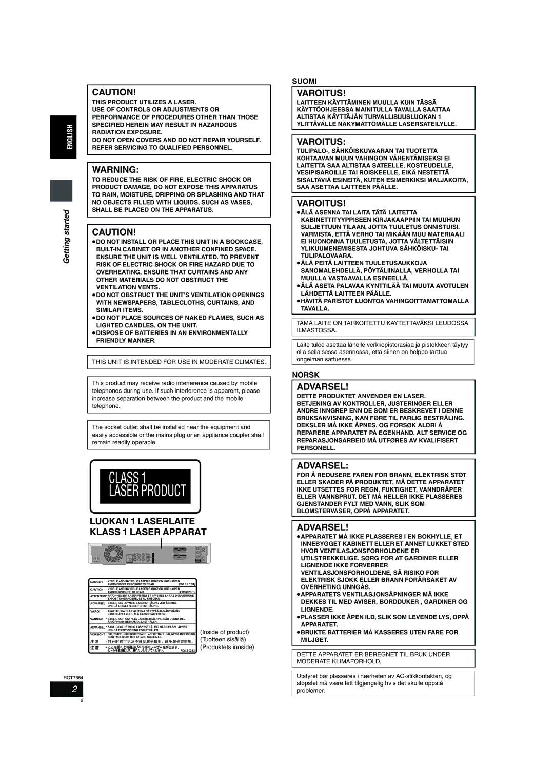 Panasonic DMR-E85H operating instructions Started 