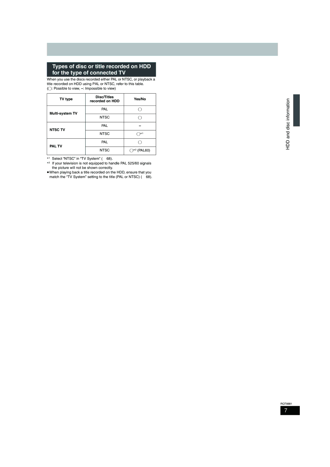 Panasonic DMR-EH575 operating instructions Ntsc Ntsc TV, ≤§1, Pal Tv 