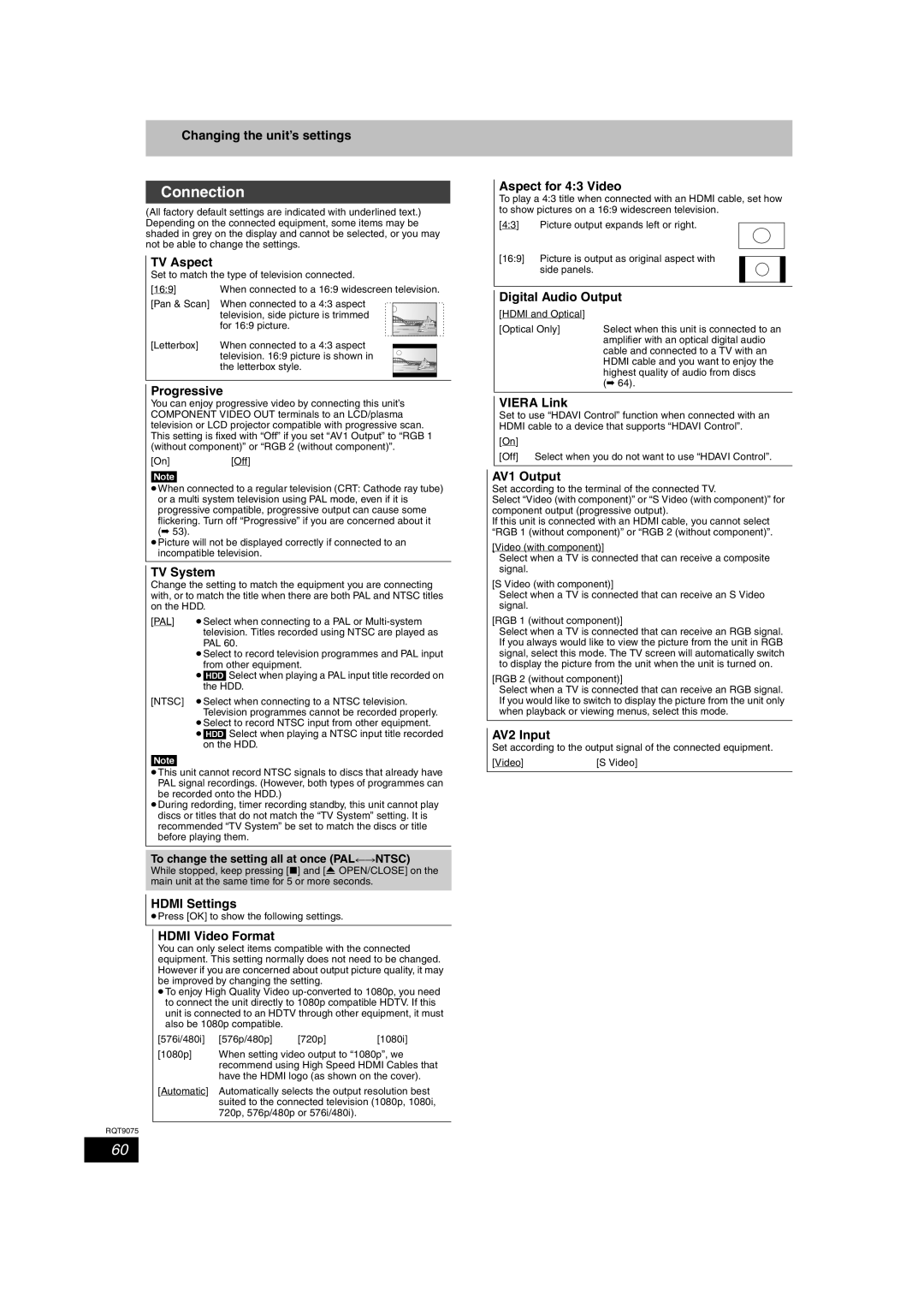 Panasonic DMR-EH58, DMR-EH68 operating instructions Connection 