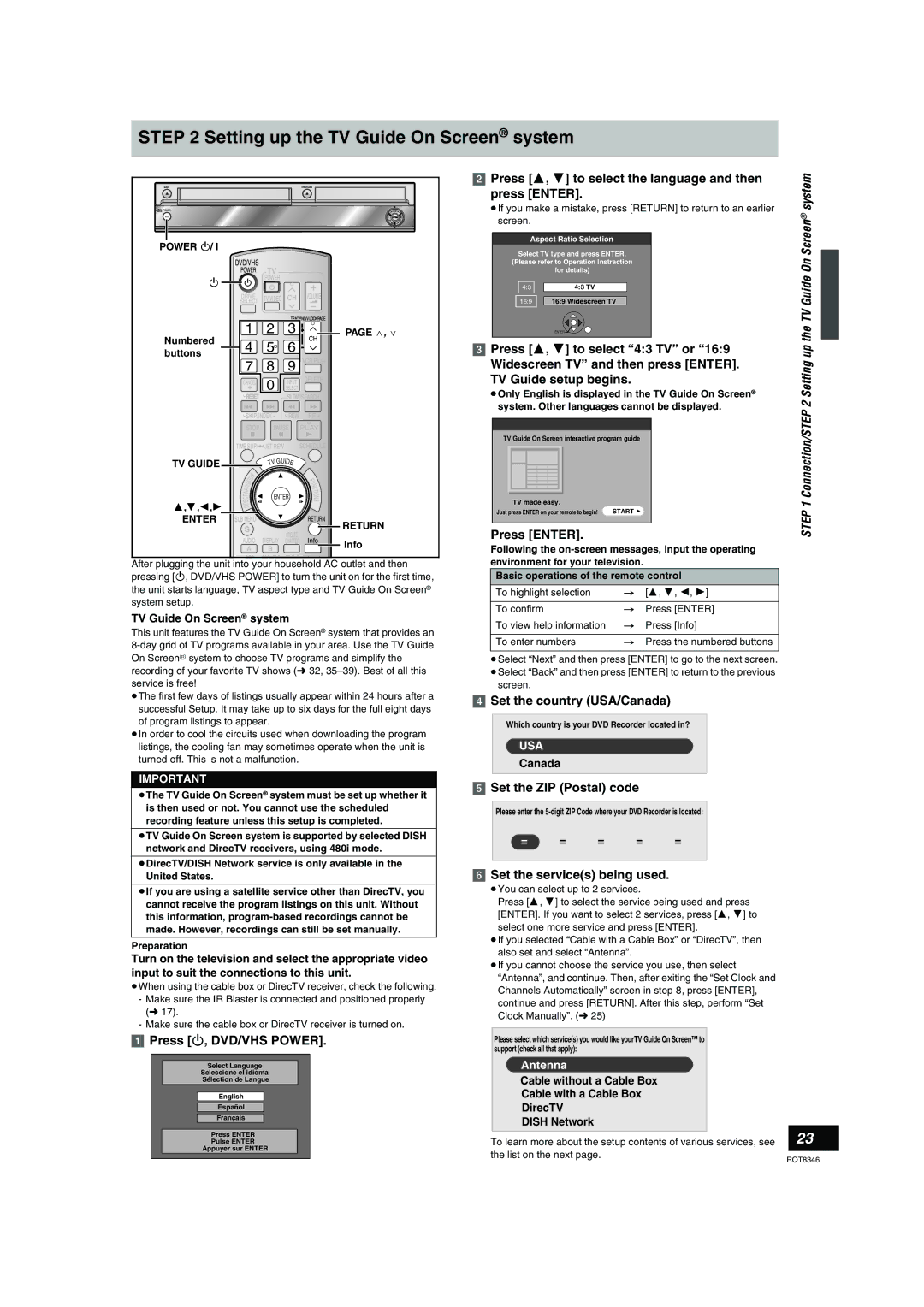 Panasonic DMR-EH75V warranty Setting up the TV Guide On Screen system, System 