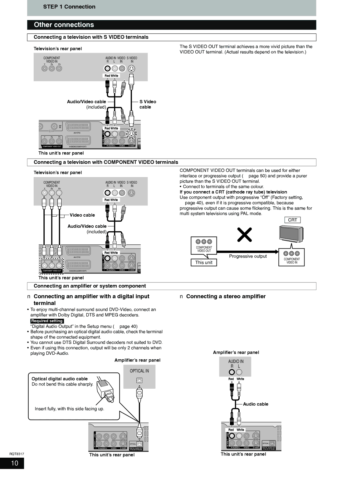 Panasonic DMR-ES15 manual Other connections, Connection, Connecting an amplifier with a digital input Terminal 