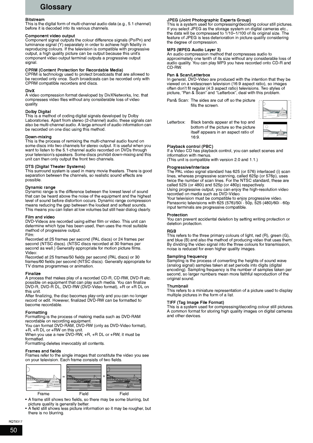 Panasonic DMR-ES15 manual Glossary, Rgb 