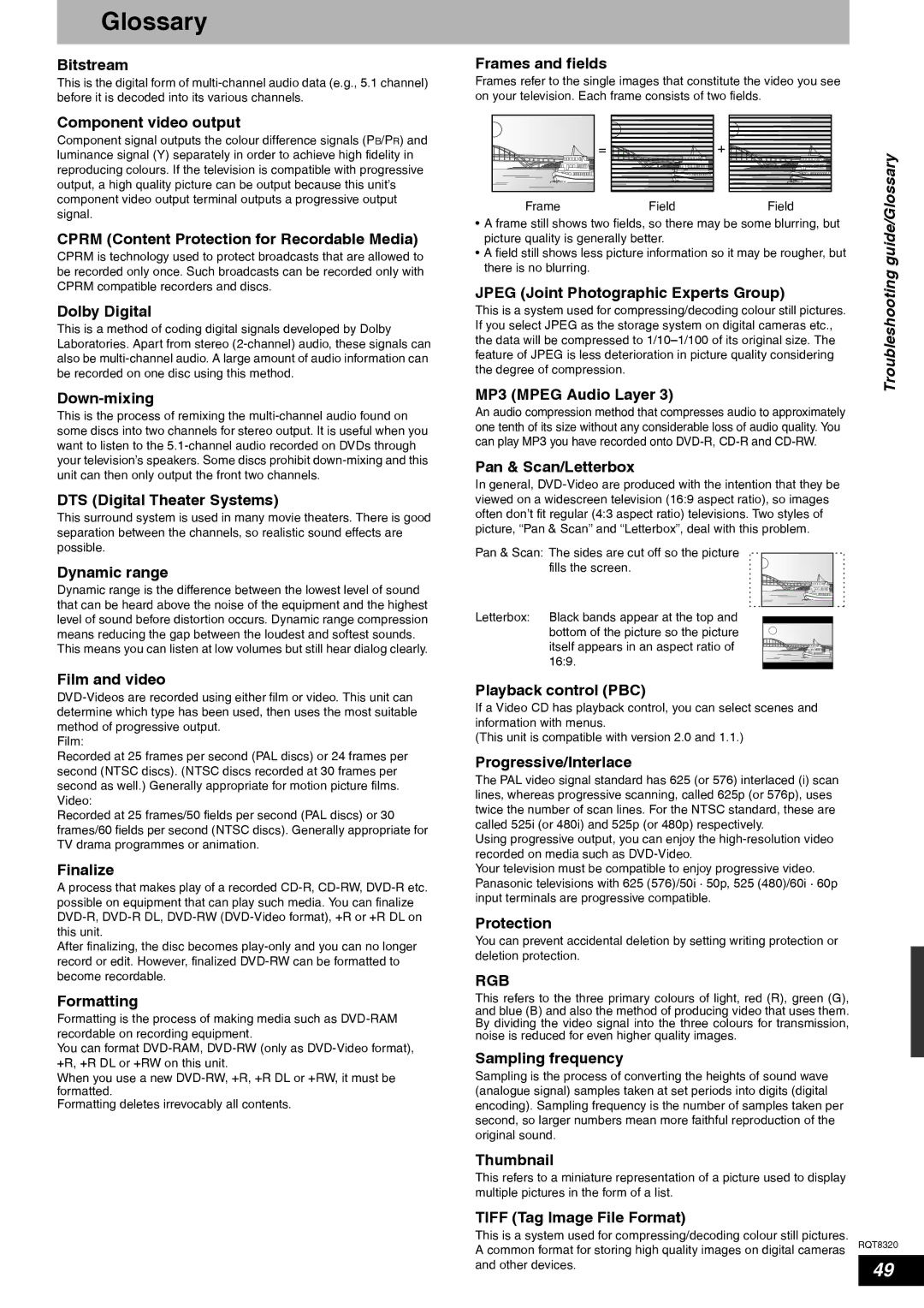 Panasonic DMR-ES15EB manual Troubleshooting guide/Glossary 