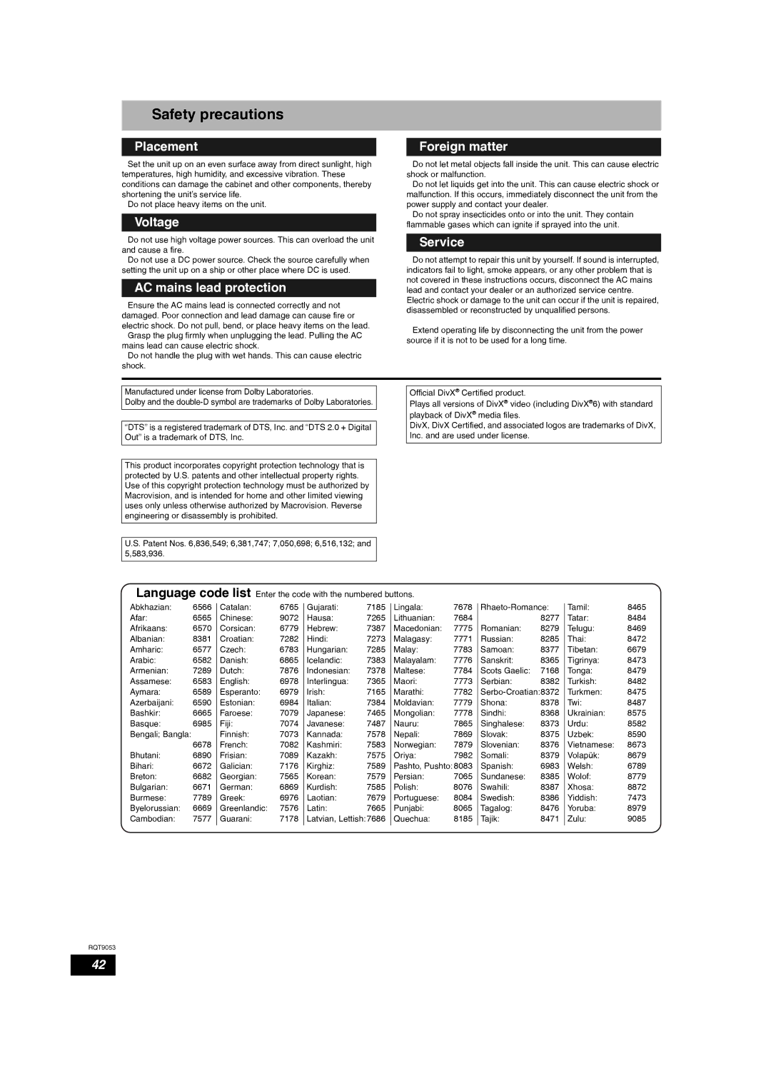 Panasonic DMR-ES18 operating instructions Safety precautions 