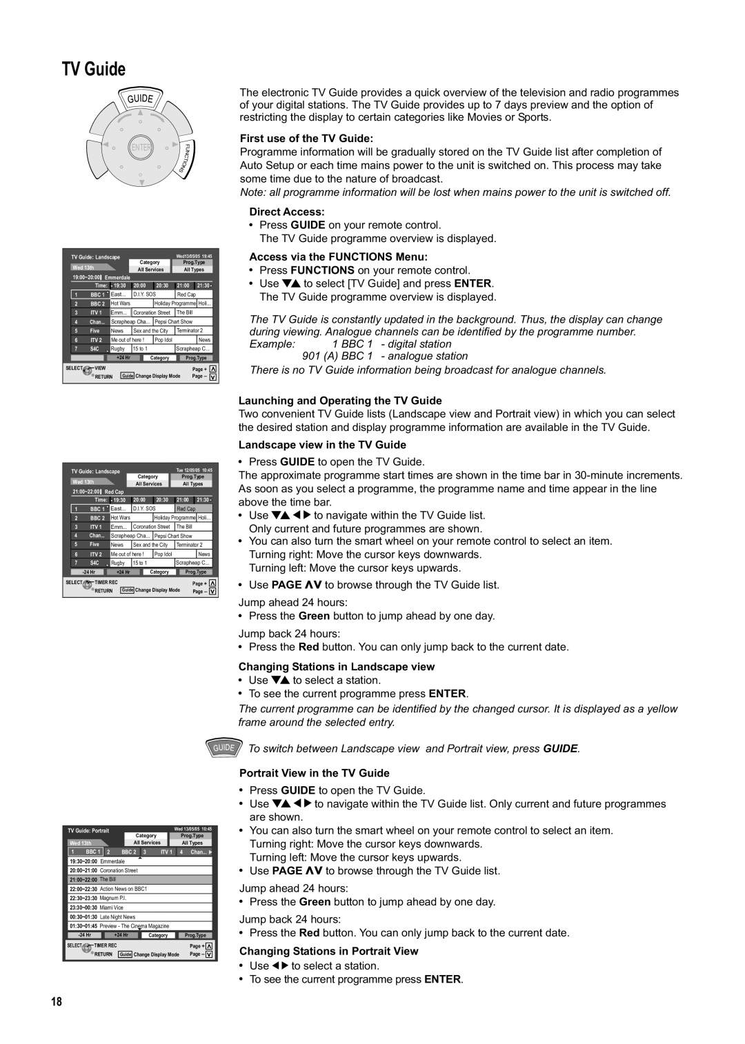 Panasonic DMR-ES20DEB manual TV Guide 