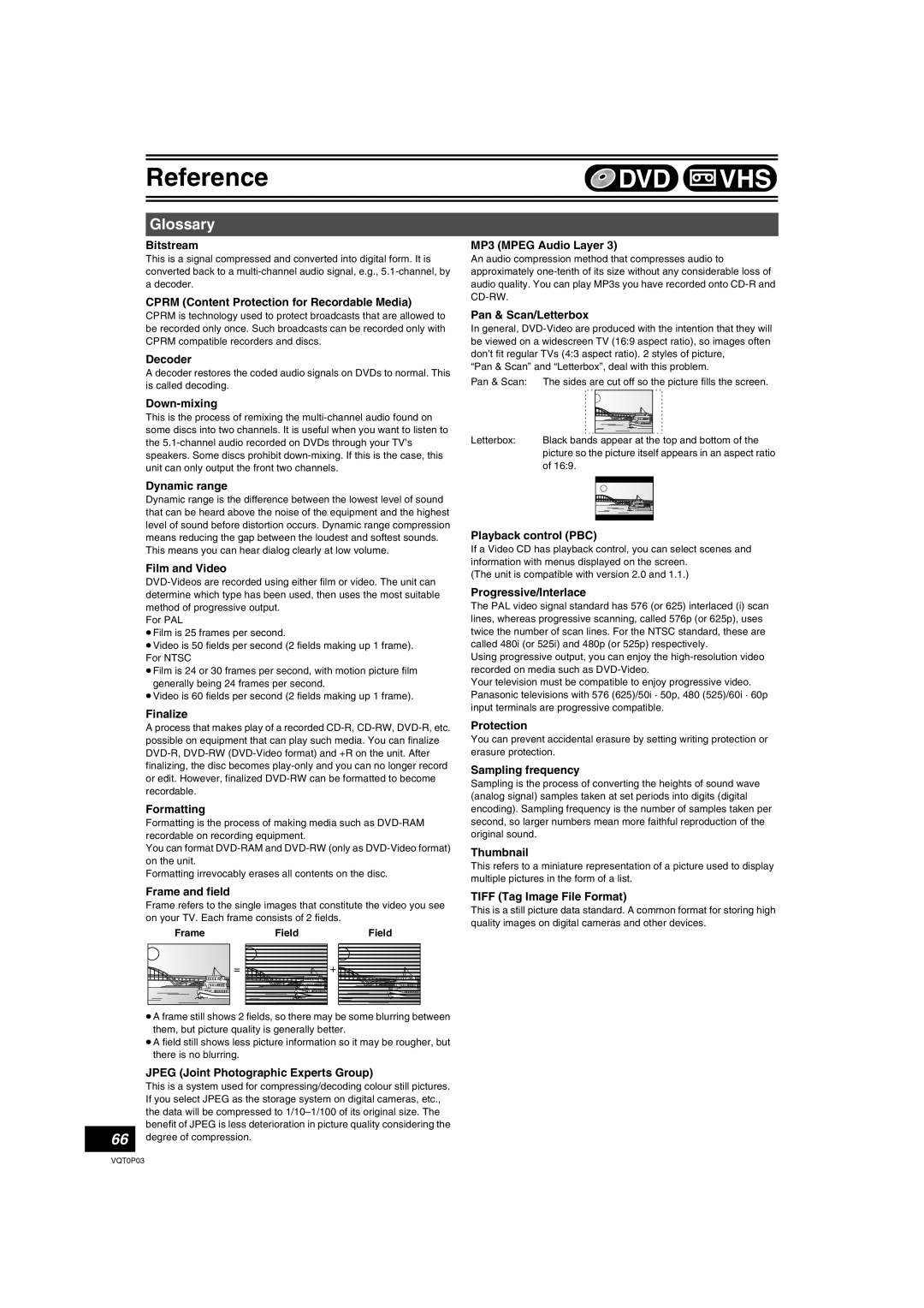 Panasonic DMR-ES30V operating instructions Glossary 