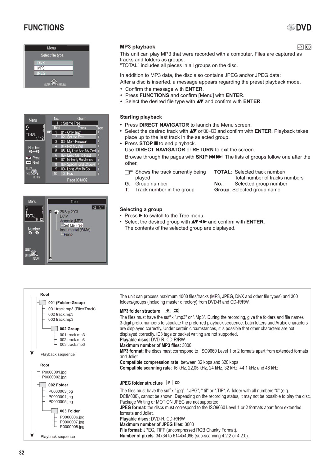 Panasonic DMR-ES35V manual MP3 playback 