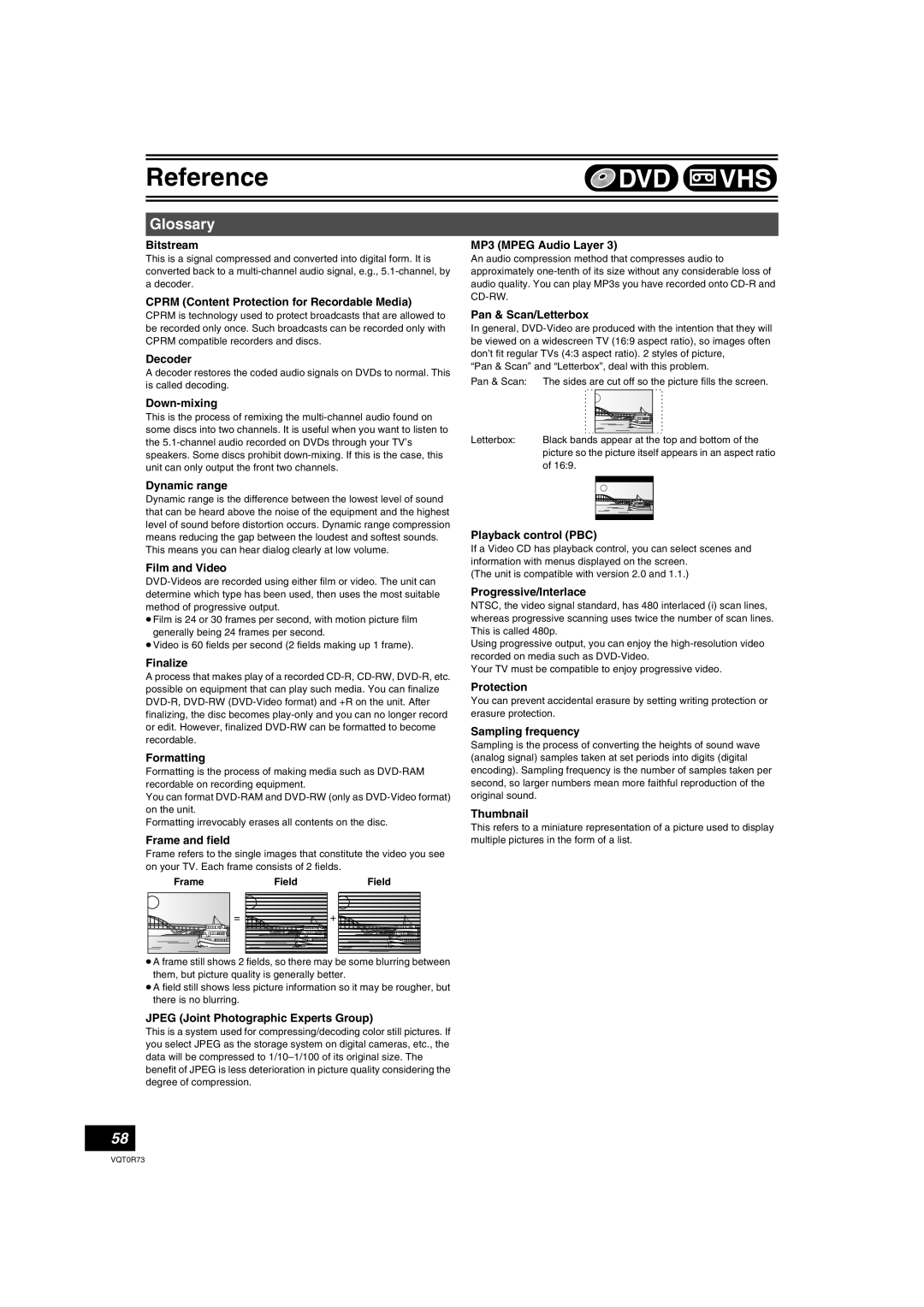 Panasonic DMR-ES40V operating instructions Glossary 