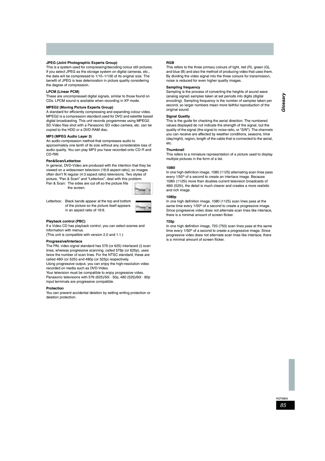 Panasonic DMR-EX87, DMR-EX77 operating instructions Rgb 