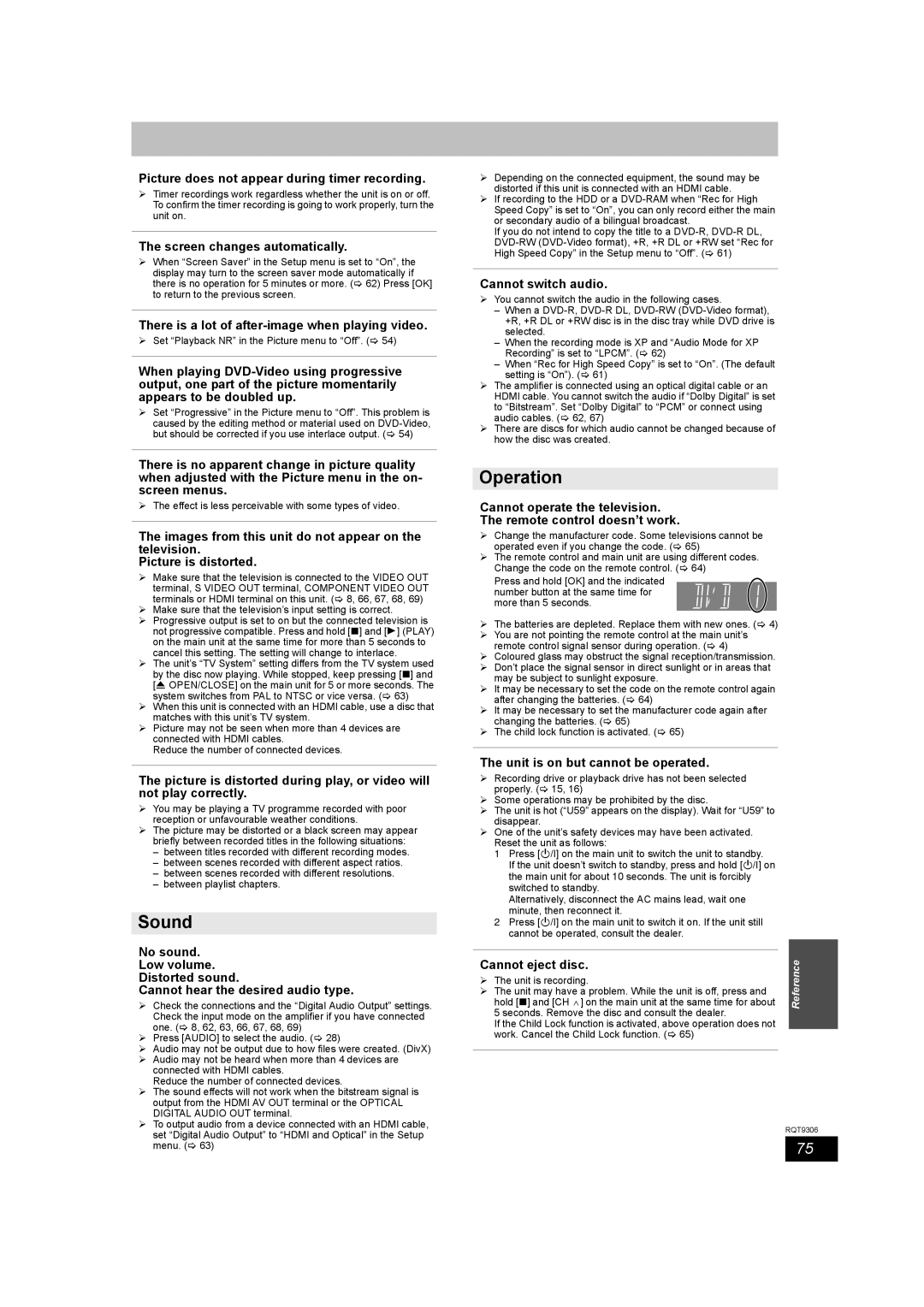 Panasonic DMR-EX79 quick start Sound, Operation 