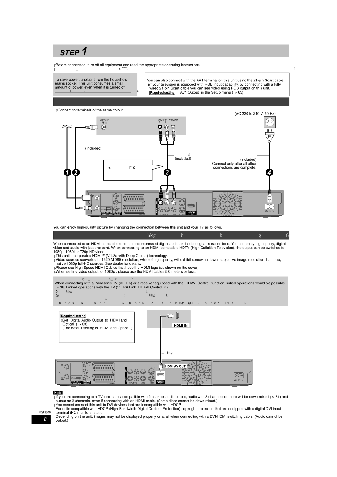 Panasonic DMR-EX79 Connecting a television, Connecting to a television with 21-pin Scart terminal, Other connections Below 