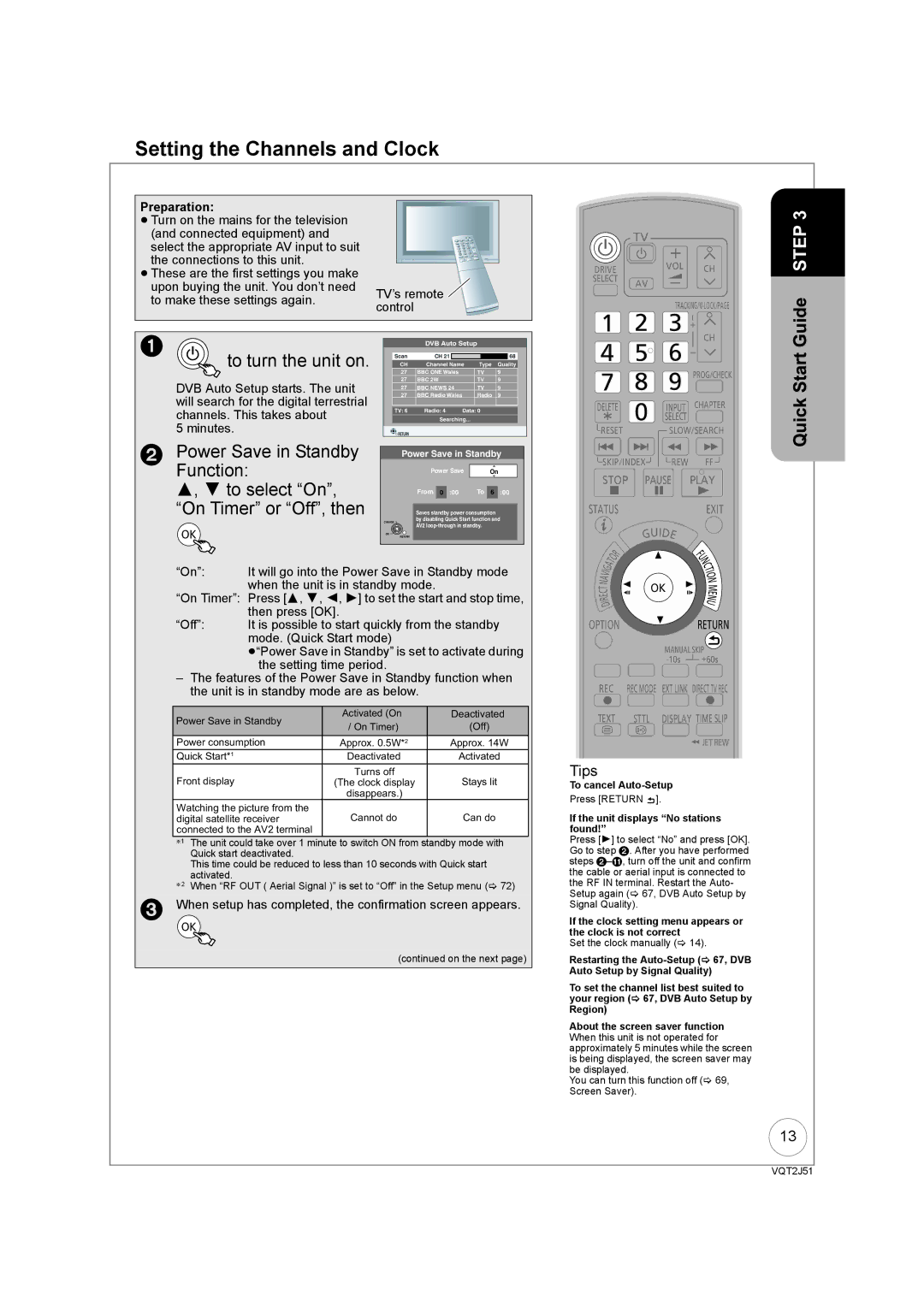 Panasonic DMR-EZ49VEB manual Setting the Channels and Clock, Preparation, To cancel Auto-Setup 