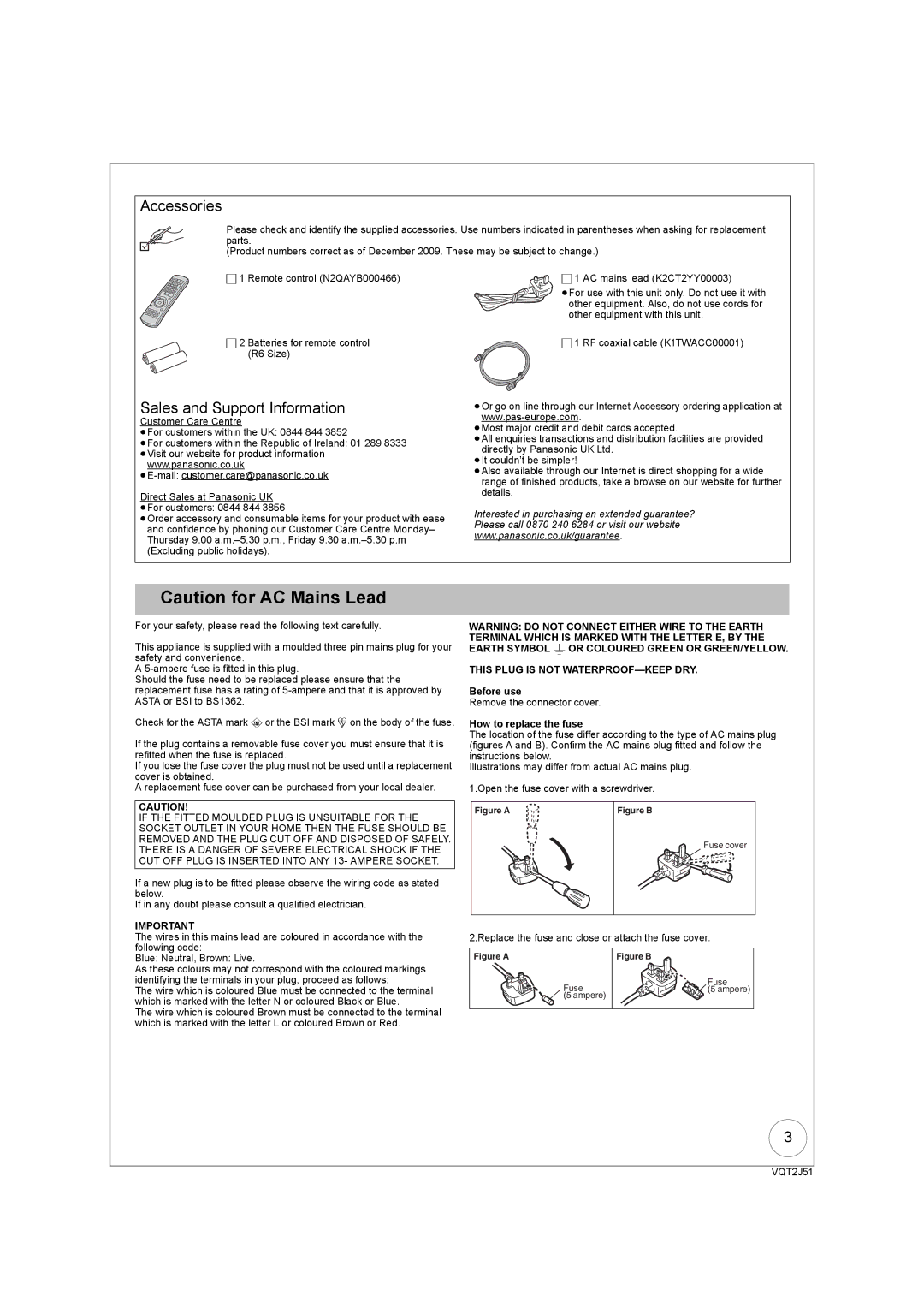 Panasonic DMR-EZ49VEB manual Before use, How to replace the fuse 