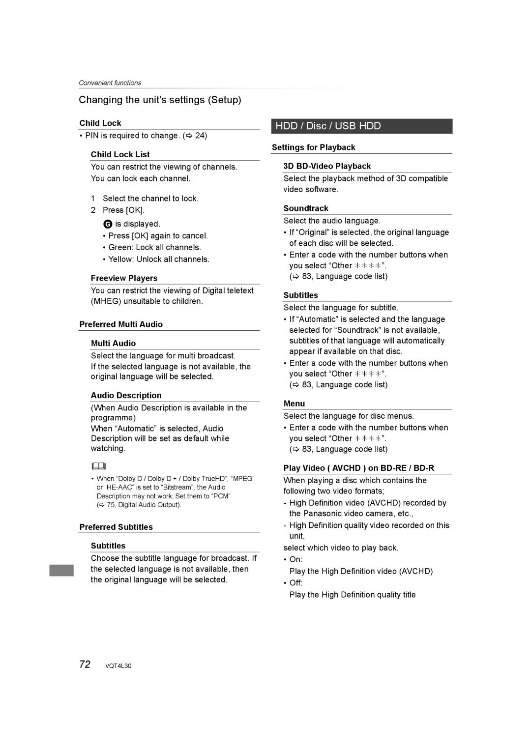 Panasonic DMR-PWT530, DMR-PWT635 operating instructions HDD / Disc / USB HDD 