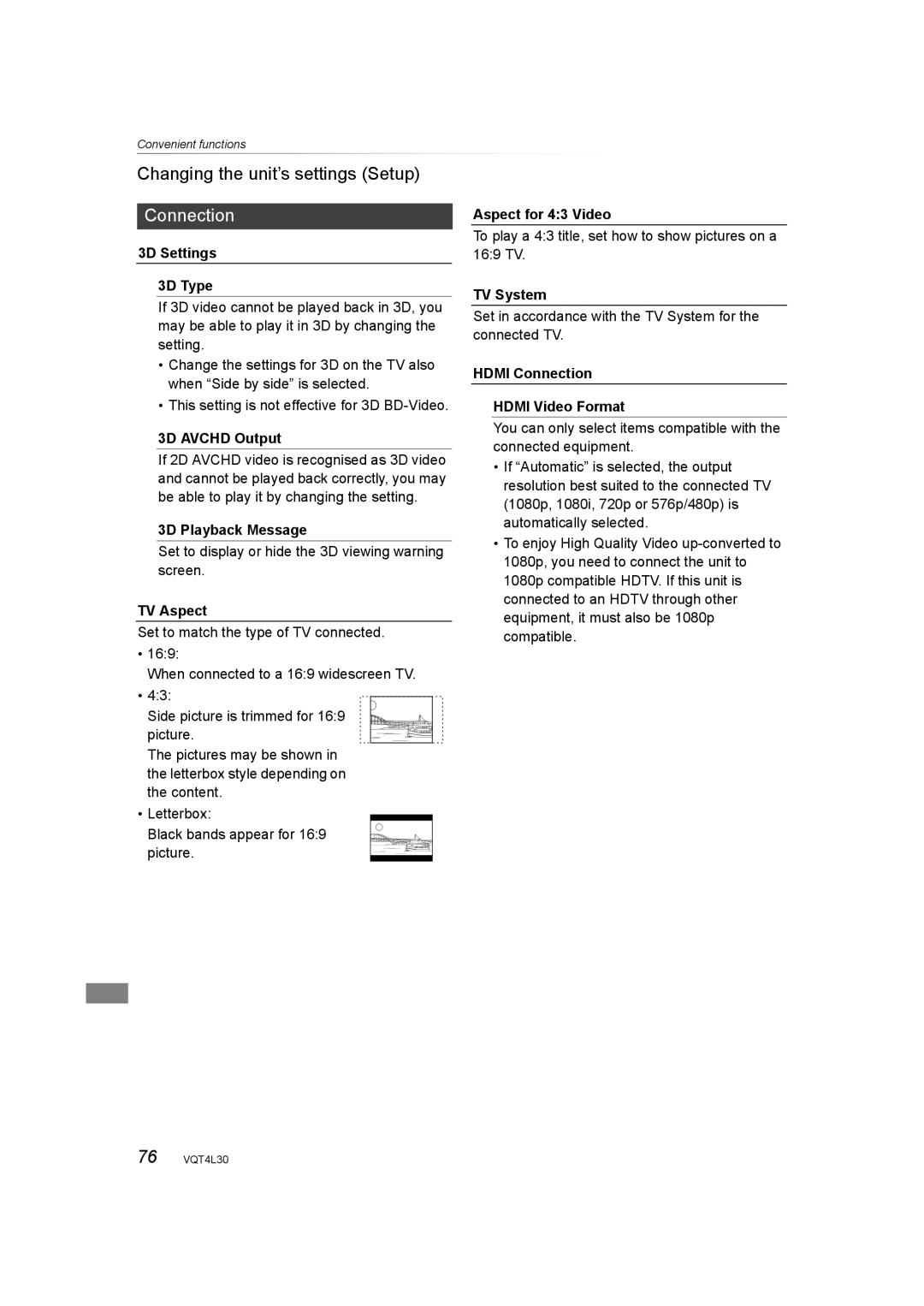 Panasonic DMR-PWT530, DMR-PWT635 operating instructions Connection 