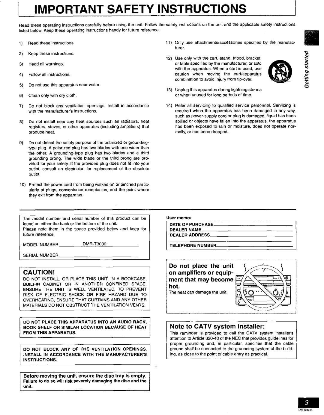 Panasonic DMR-T3030 manual 