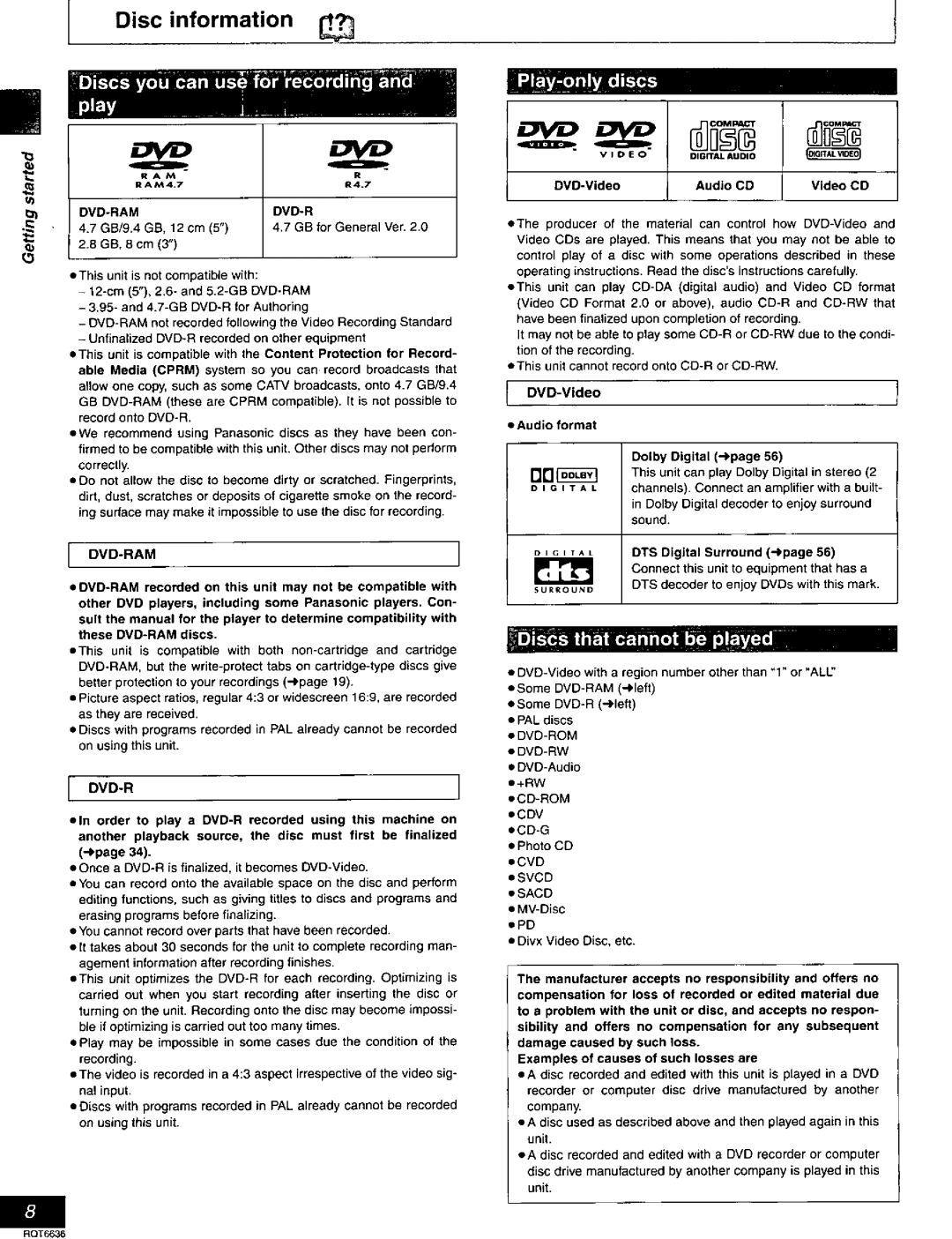 Panasonic DMR-T3030 manual 