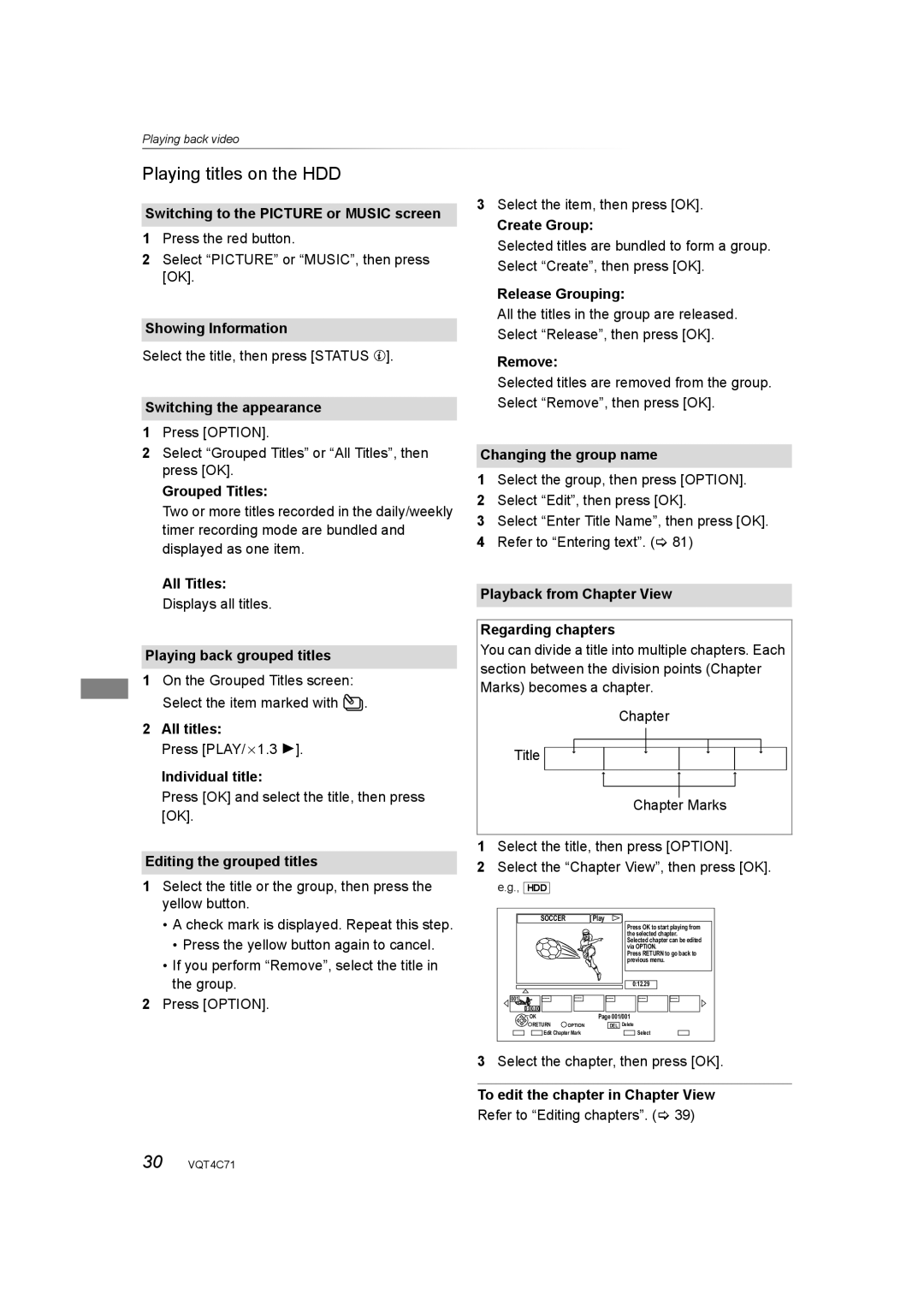 Panasonic DMR-XW390 operating instructions Playing titles on the HDD 