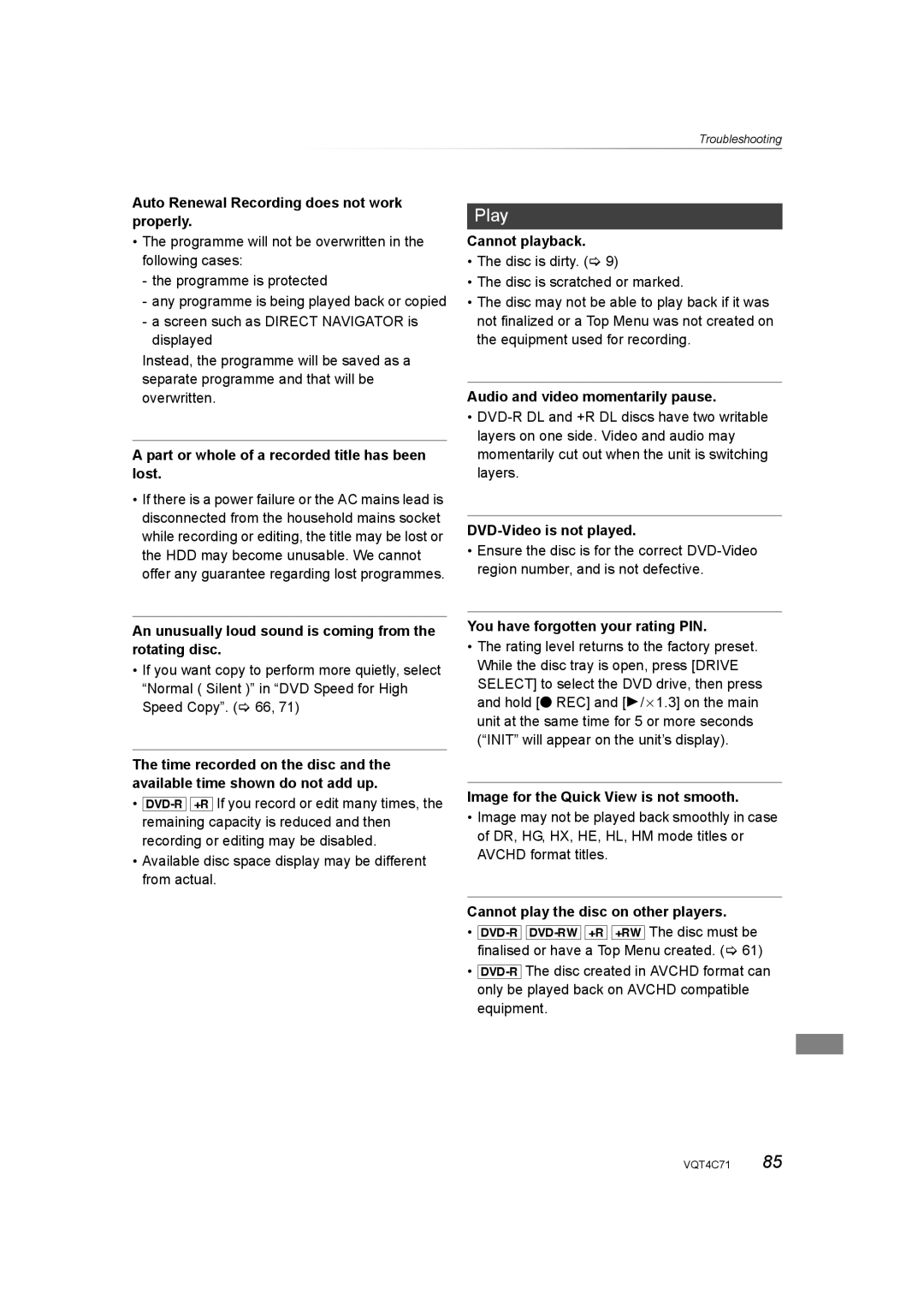 Panasonic DMR-XW390 operating instructions Play 