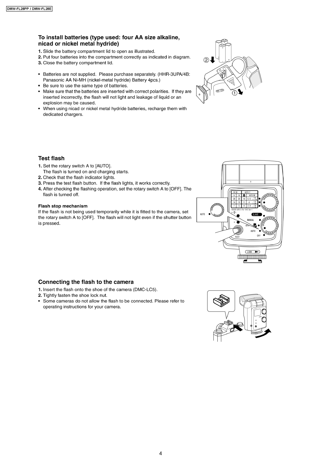 Panasonic manual DMW-FL28PP / DMW-FL28E 