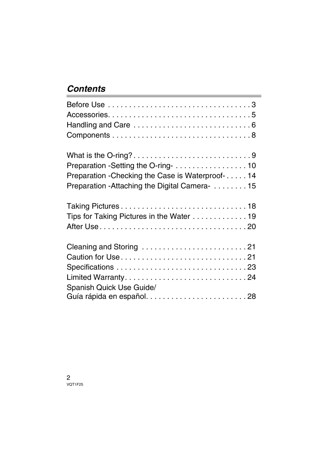 Panasonic DMW-MCTZ3 operating instructions Contents 