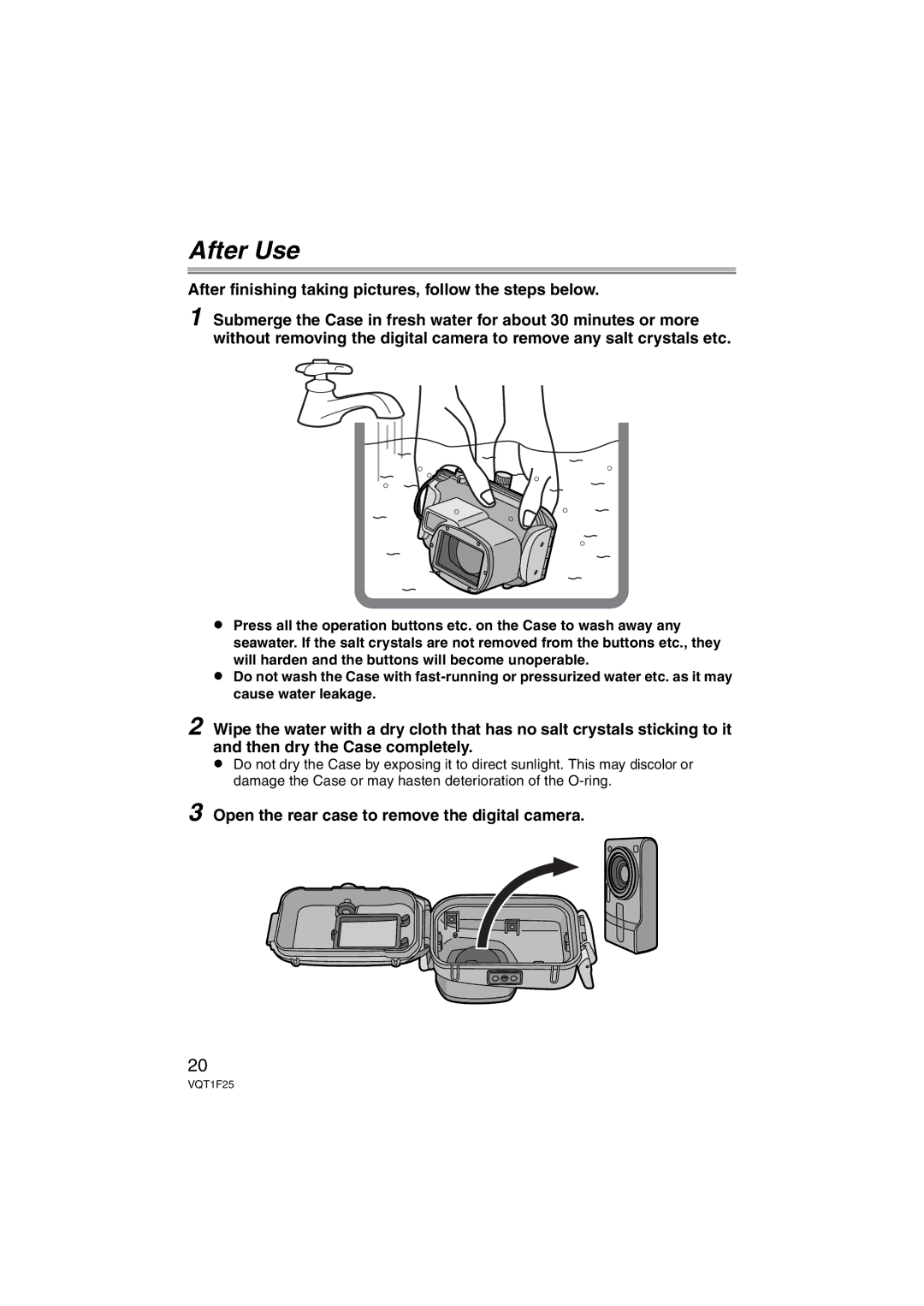 Panasonic DMW-MCTZ3 operating instructions After Use, Open the rear case to remove the digital camera 