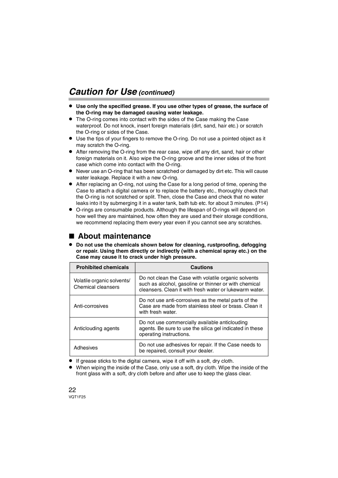 Panasonic DMW-MCTZ3 operating instructions About maintenance, Do not use anti-corrosives as the metal parts 