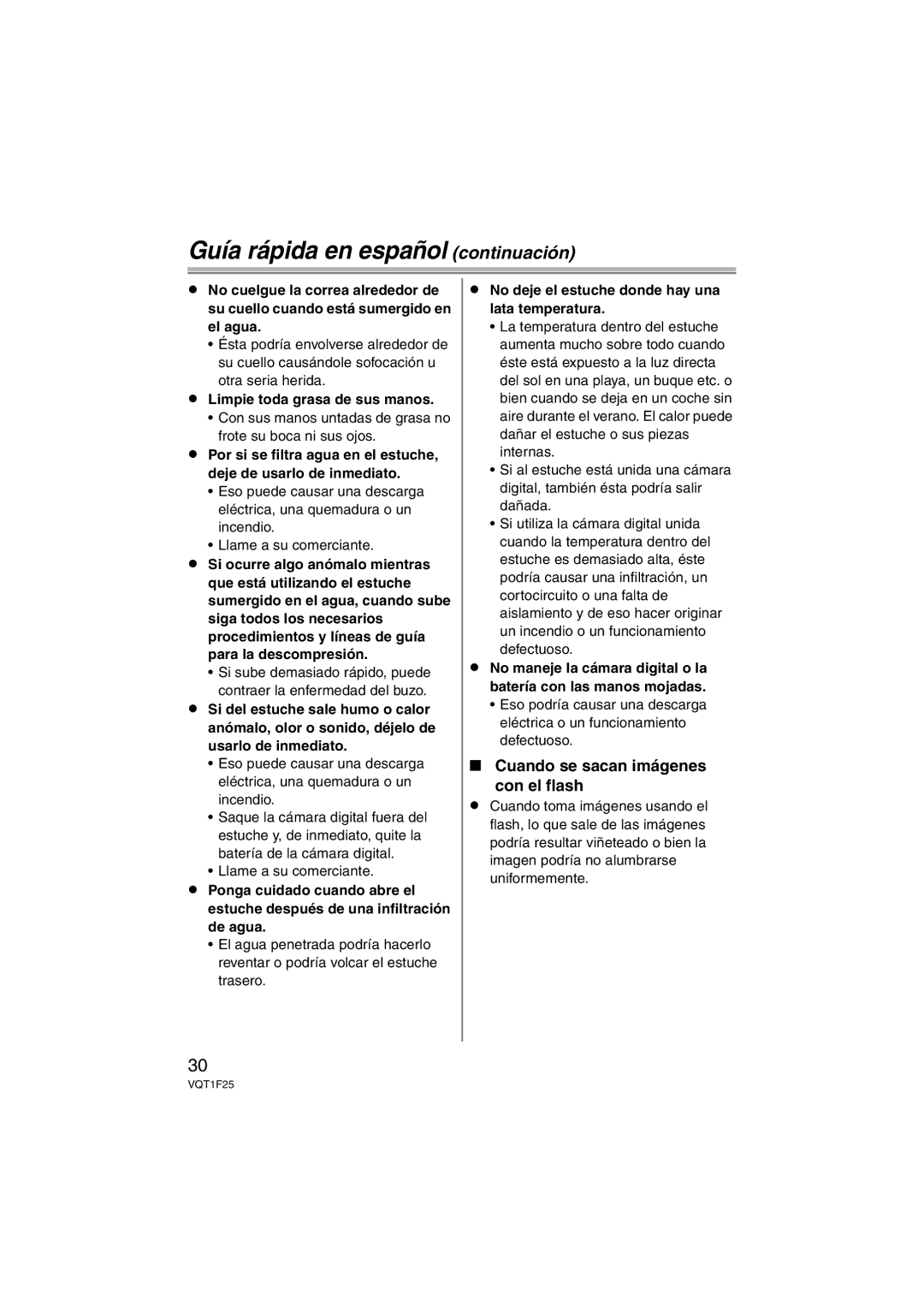 Panasonic DMW-MCTZ3 operating instructions Guía rápida en español continuación, Cuando se sacan imágenes Con el flash 