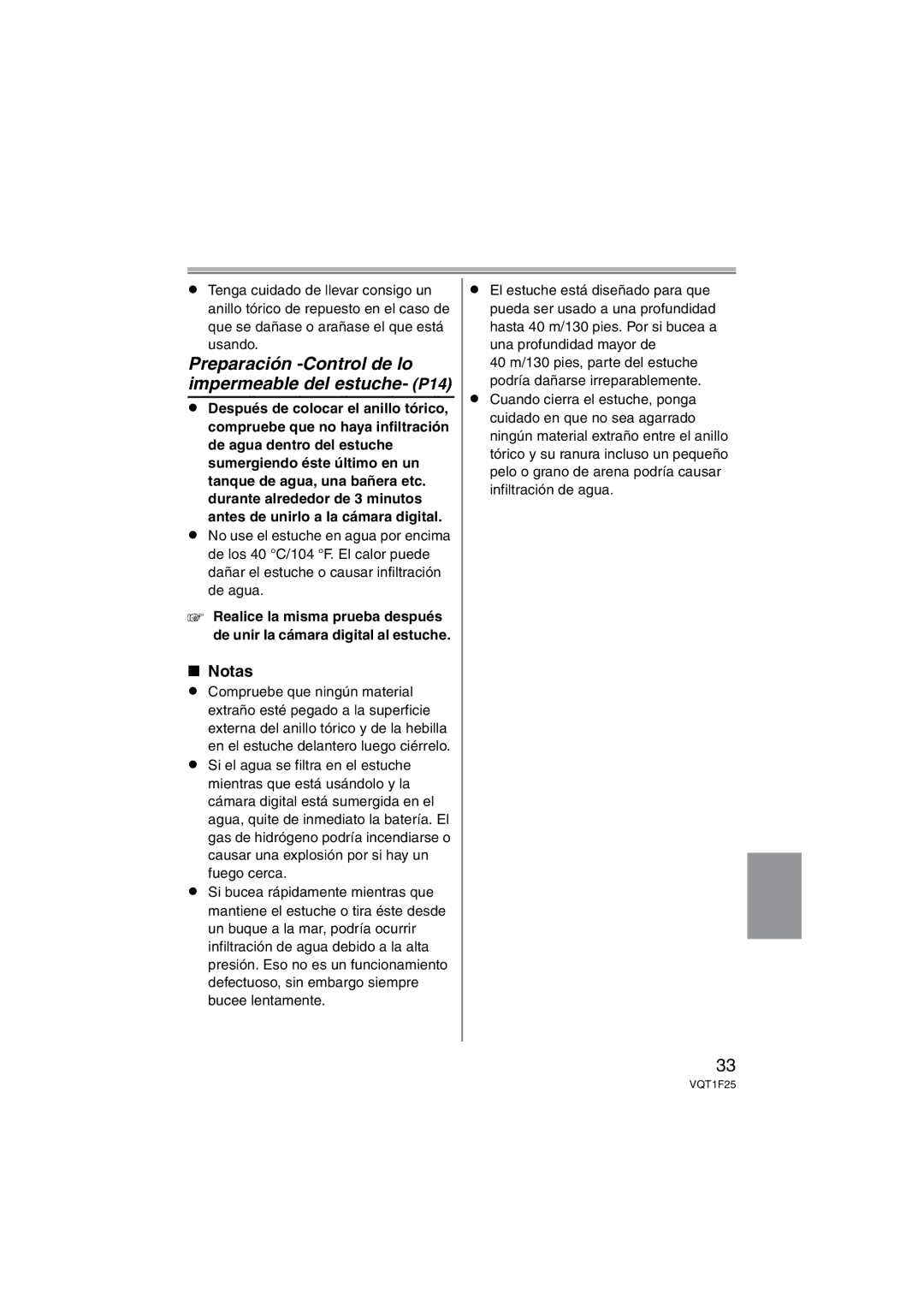 Panasonic DMW-MCTZ3 operating instructions Preparación -Control de lo impermeable del estuche- P14 