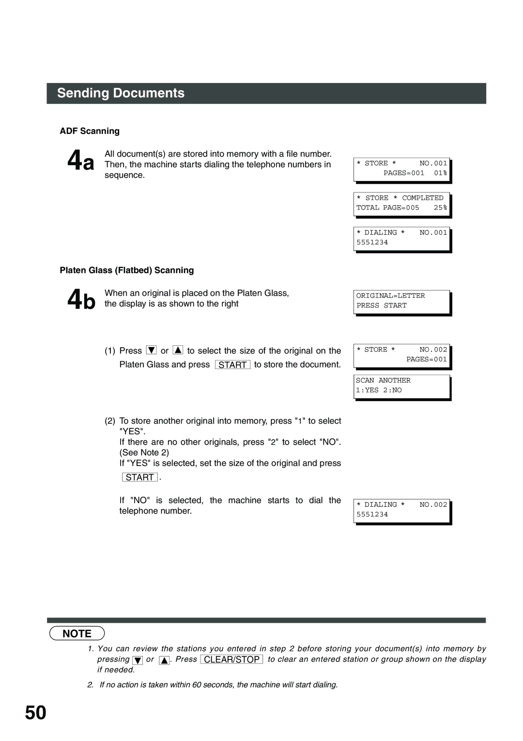 Panasonic DP-135FP appendix Then, the machine starts dialing the telephone numbers, Sequence 