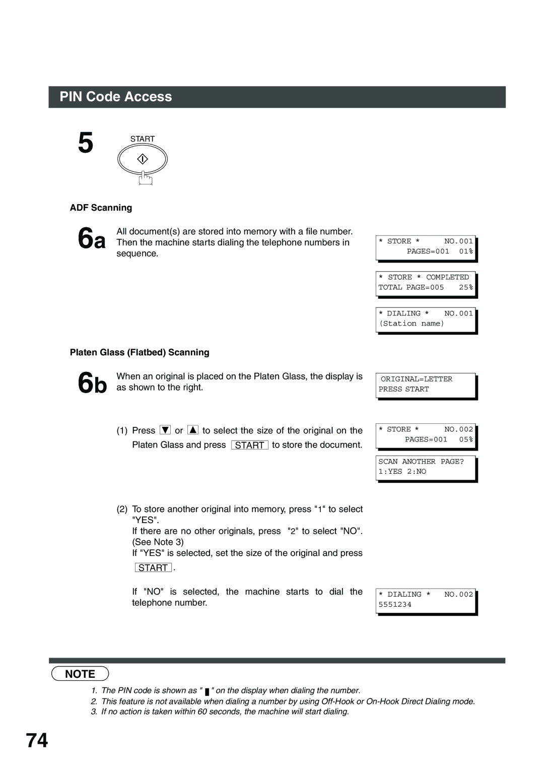 Panasonic DP-135FP appendix Then the machine starts dialing the telephone numbers, 6b as shown to the right 