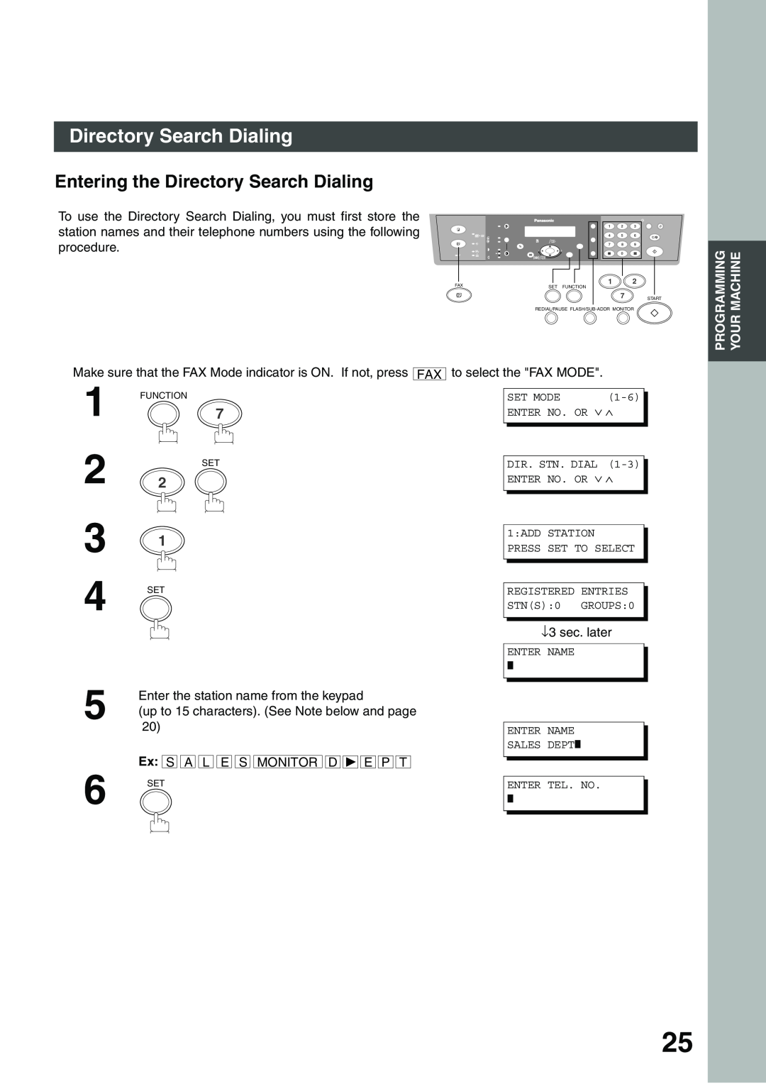 Panasonic DP-135FP appendix Entering the Directory Search Dialing 