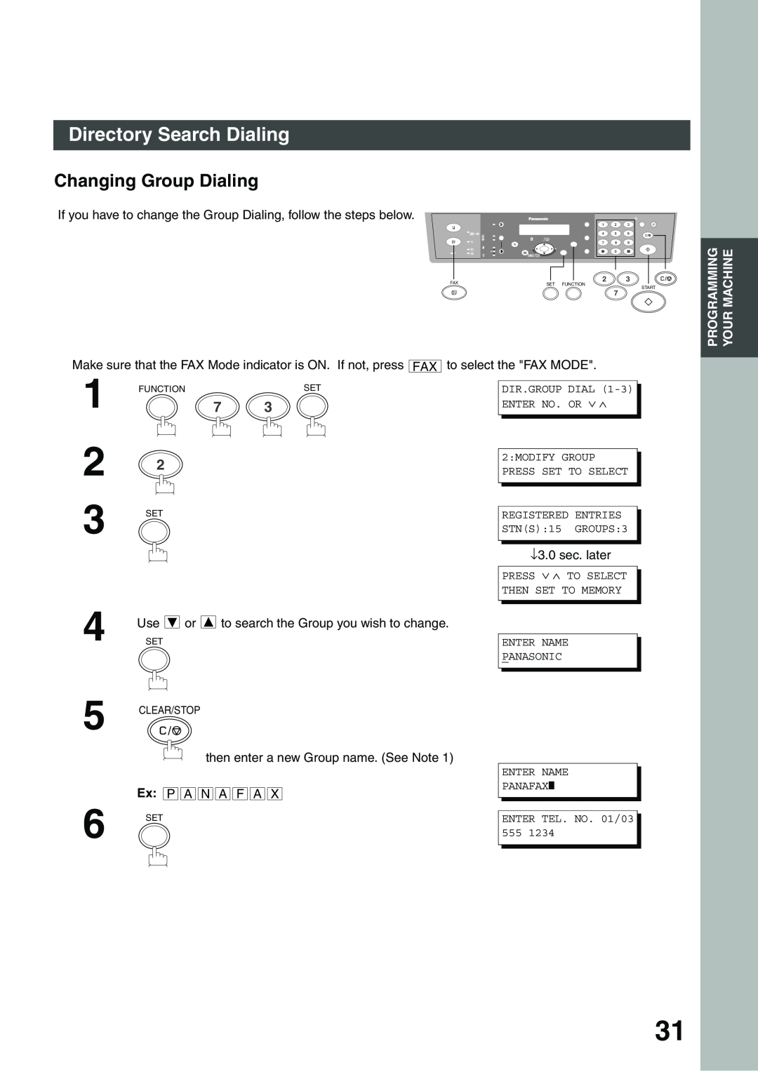 Panasonic DP-135FP appendix Changing Group Dialing, Directory Search Dialing, Dir.Group Dial 