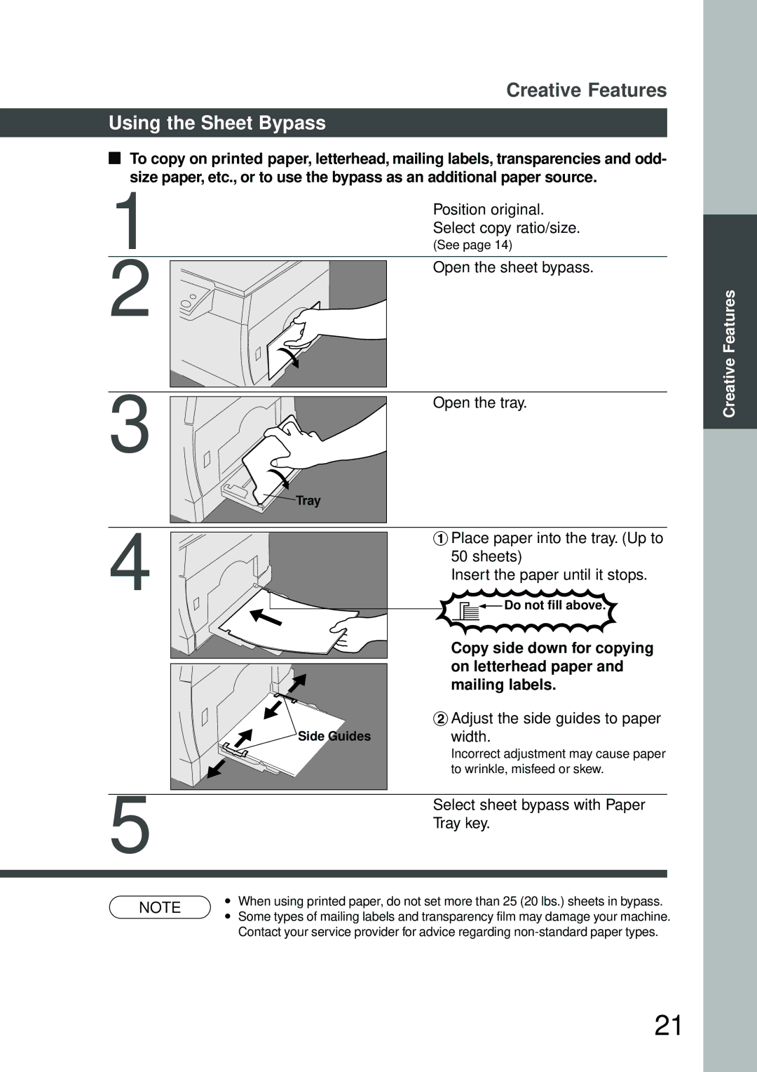 Panasonic DP-150FX manual Using the Sheet Bypass 