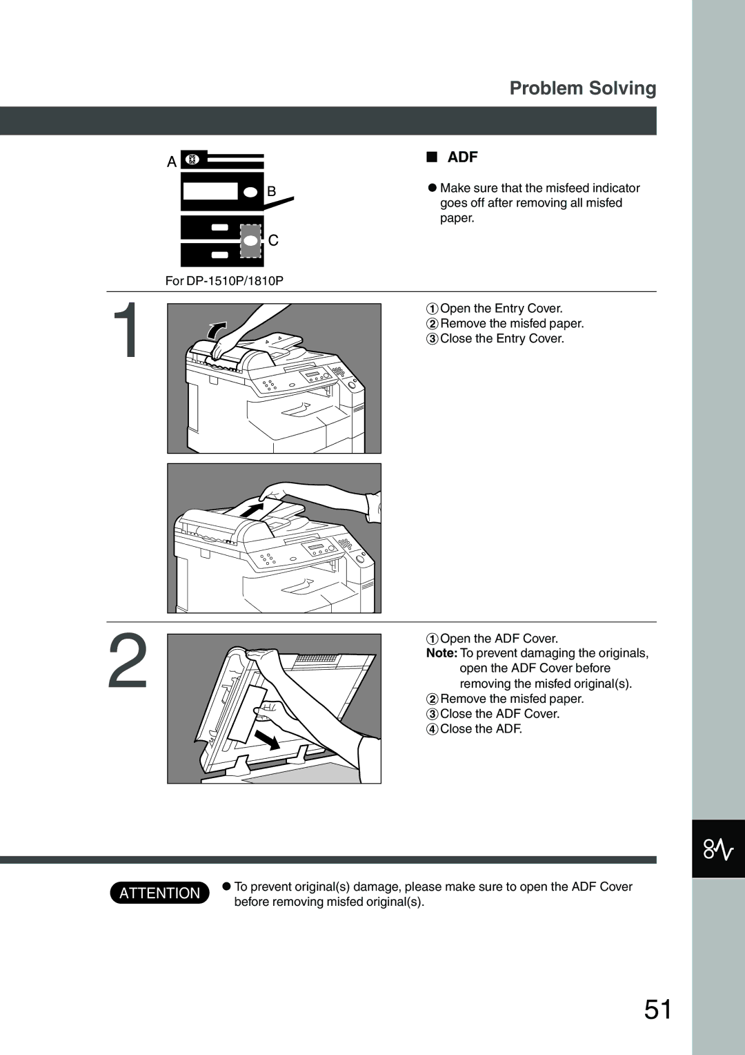 Panasonic DP-1510P manual Adf 