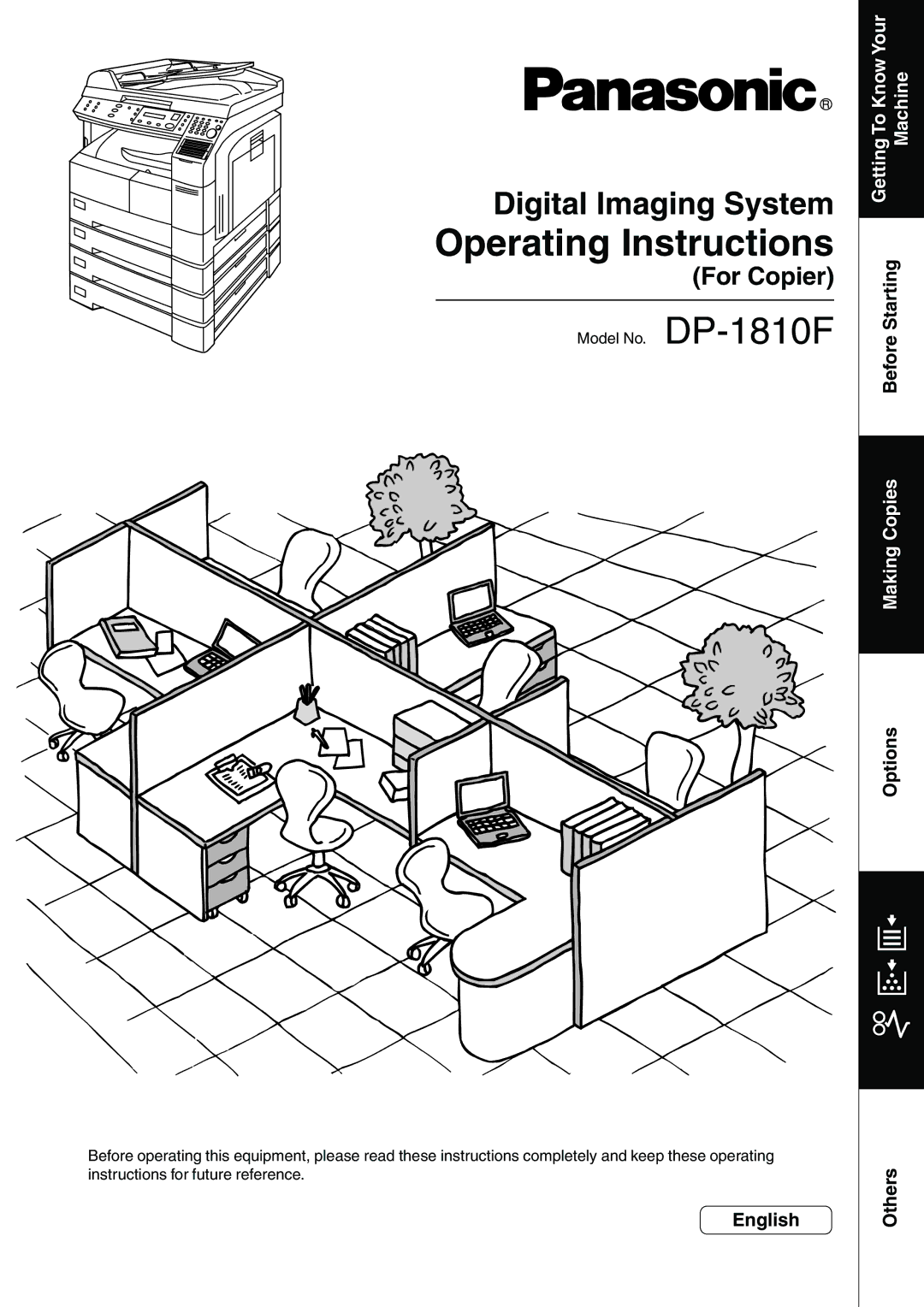 Panasonic DP-1810F manual Before Starting, Options, English Others 