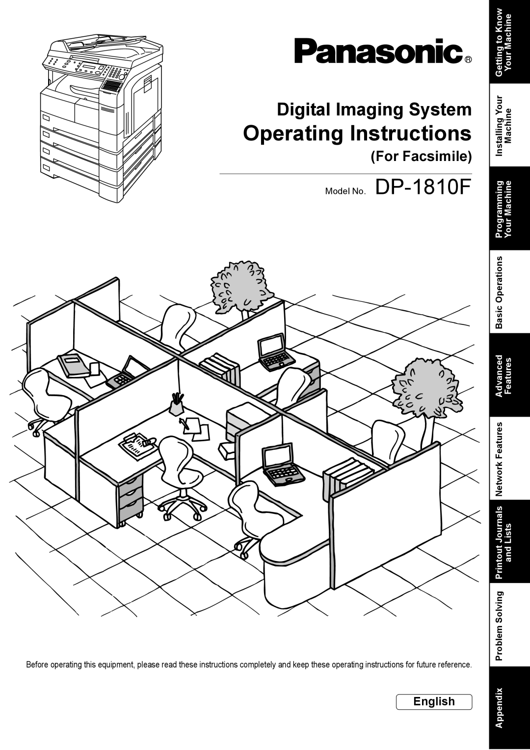 Panasonic DP-1810F manual Operating Instructions 