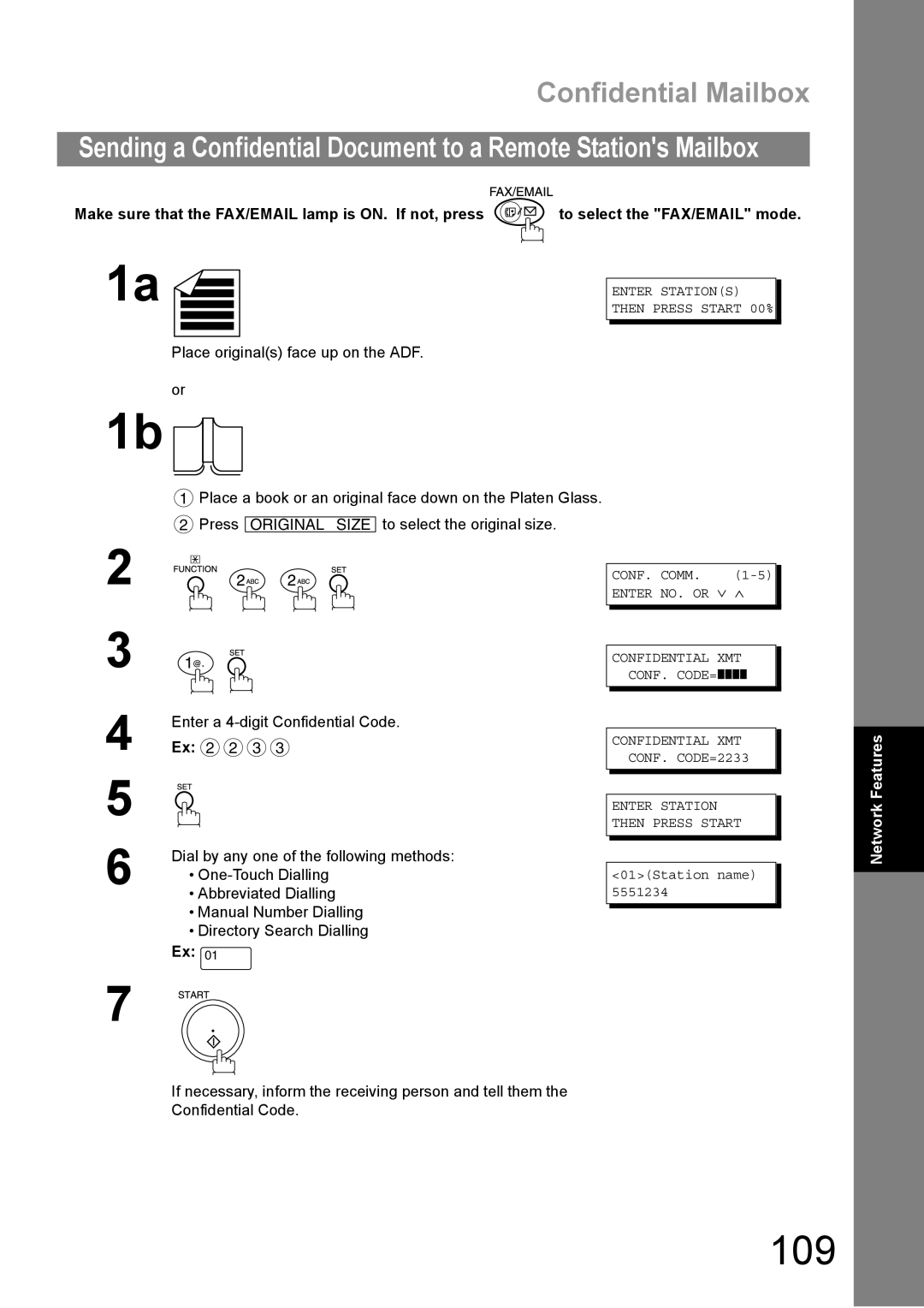 Panasonic DP-1810F manual 109, Confidential Mailbox 