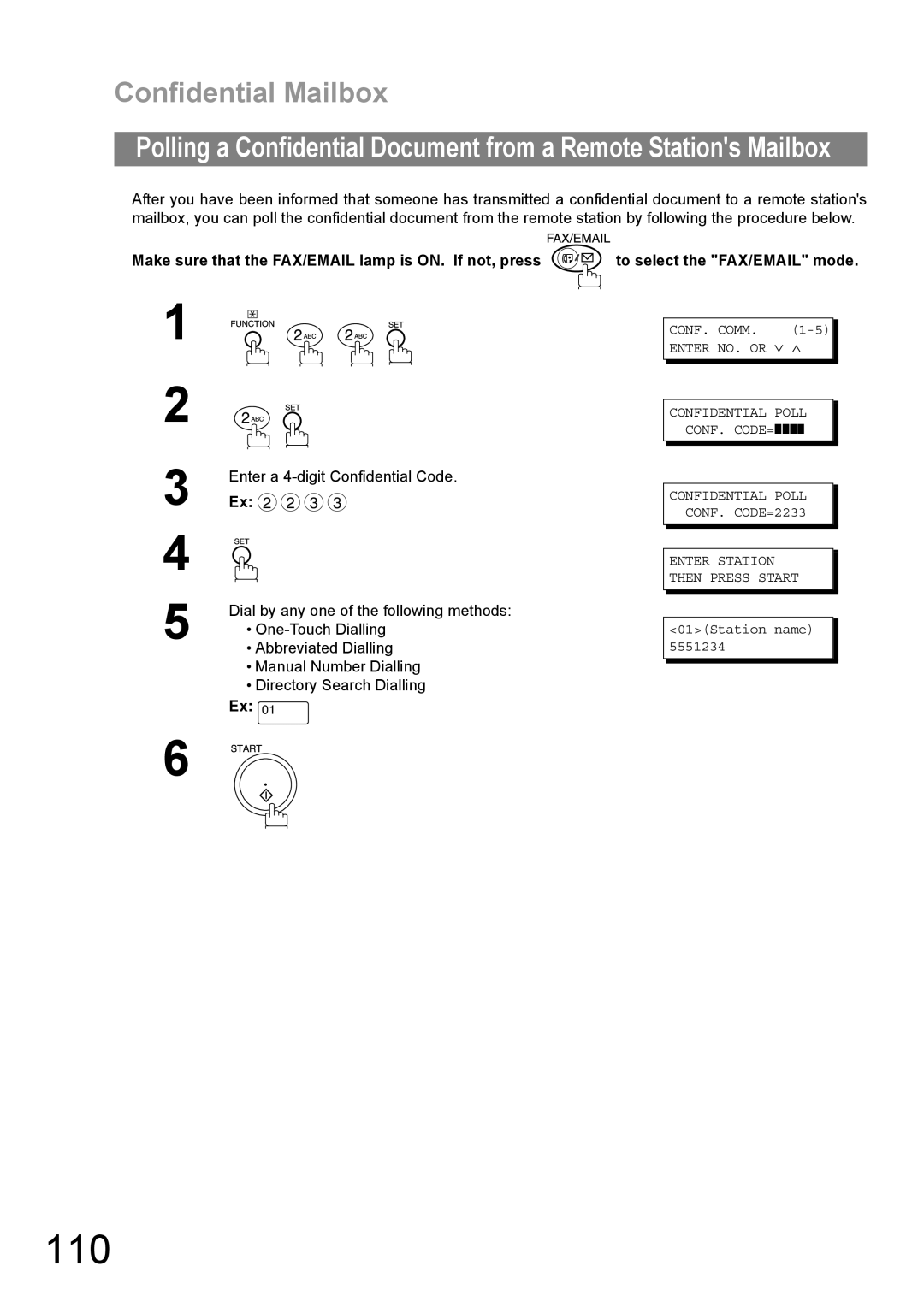 Panasonic DP-1810F manual 110 