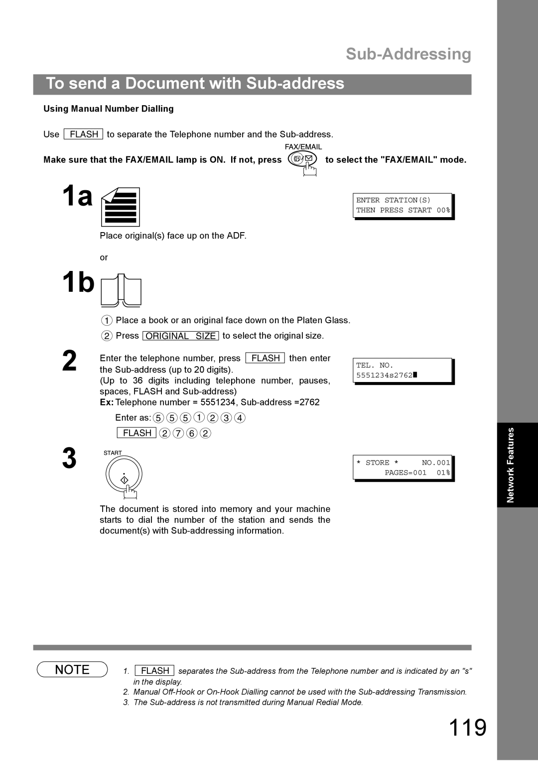 Panasonic DP-1810F manual 119, Using Manual Number Dialling 