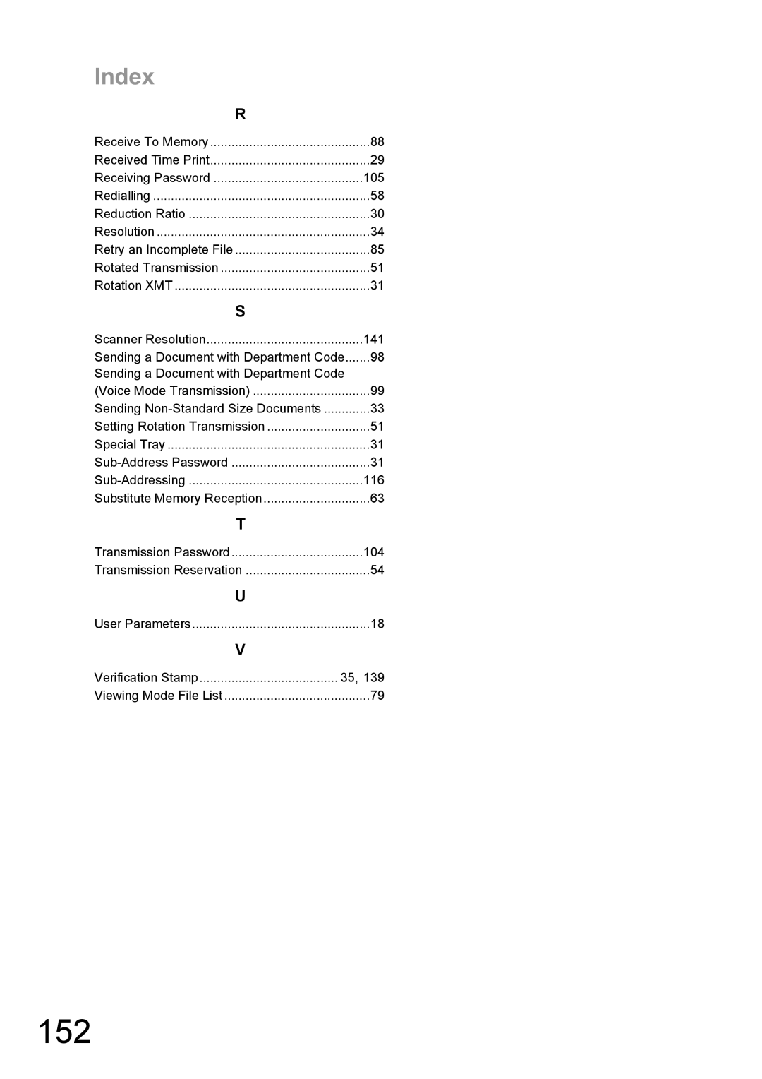 Panasonic DP-1810F manual 152, Index 