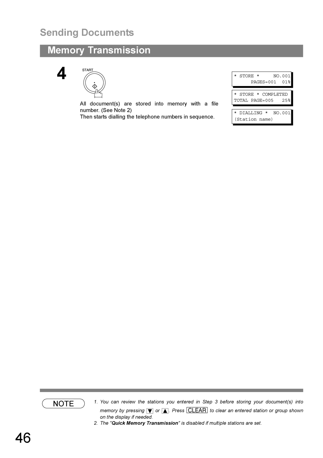 Panasonic DP-1810F manual Store * Completed Total PAGE=005 25%, Dialling * NO.001 Station name 