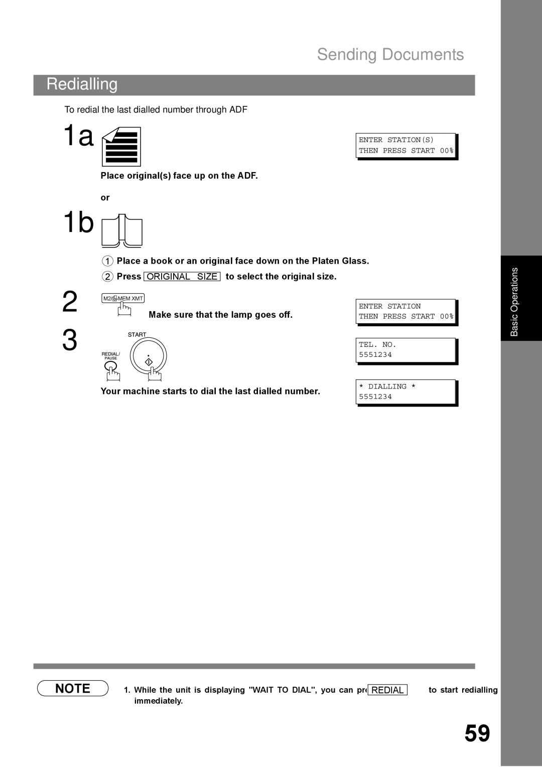 Panasonic DP-1810F manual To redial the last dialled number through ADF, Enter Station Then Press Start 00% 