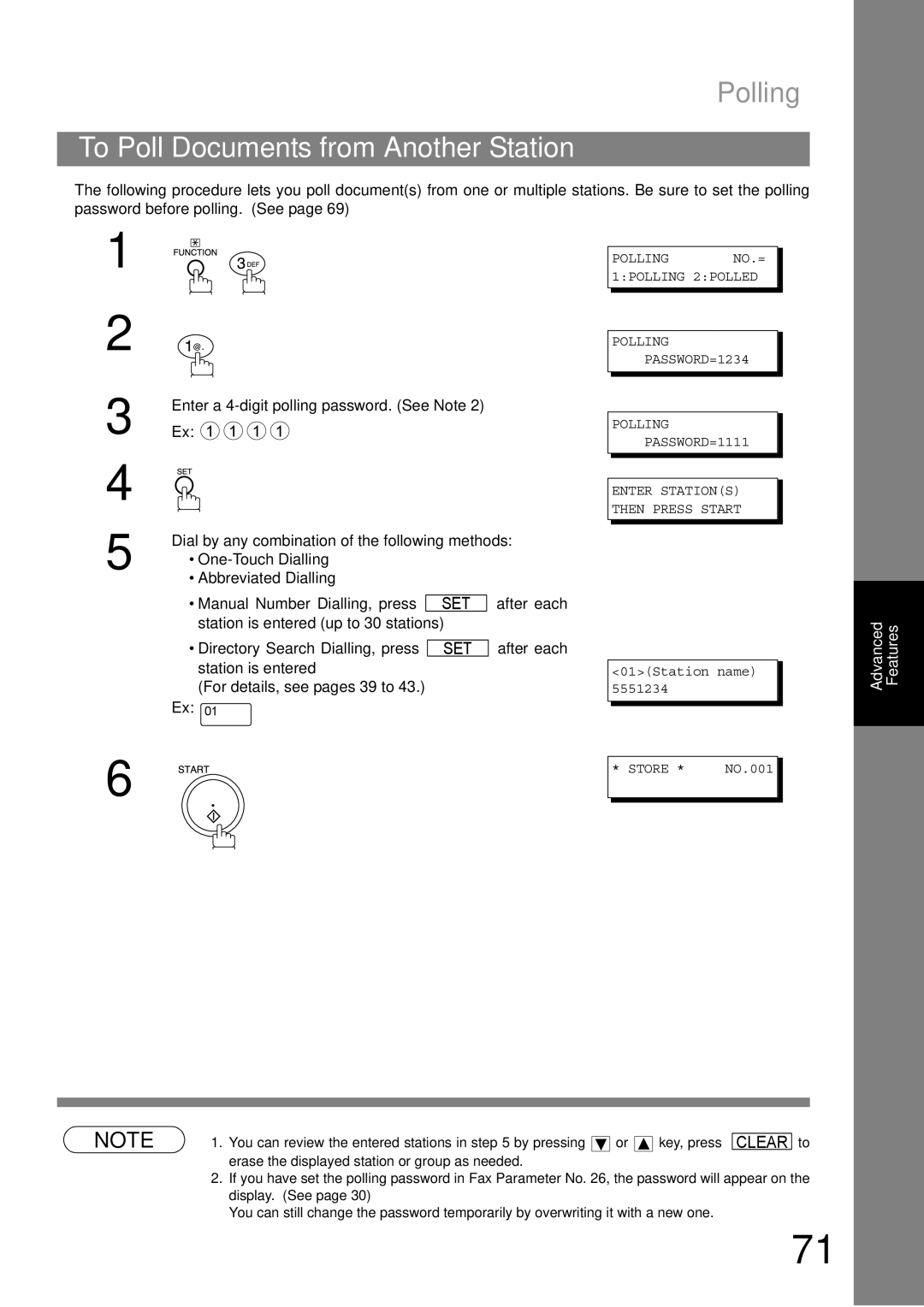 Panasonic DP-1810F manual To Poll Documents from Another Station 