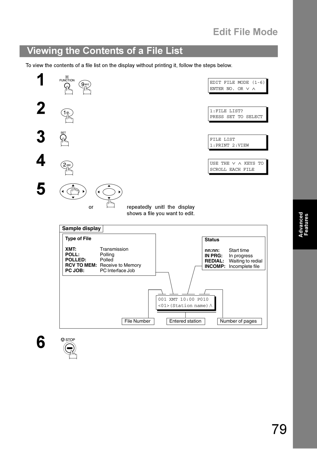 Panasonic DP-1810F manual Viewing the Contents of a File List 