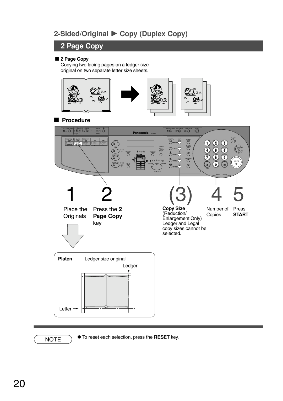 Panasonic DP-200 manual Copy, Place Press Originals, Key 